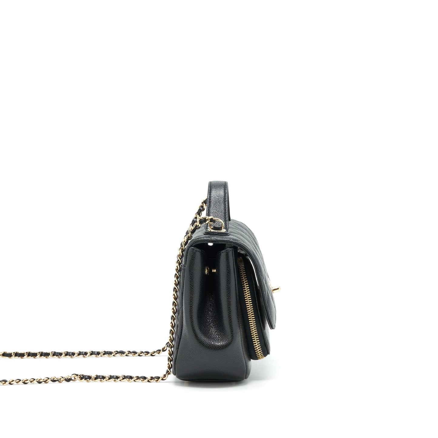 Chanel Business Affinity Caviar LGHW Black Small Handbag