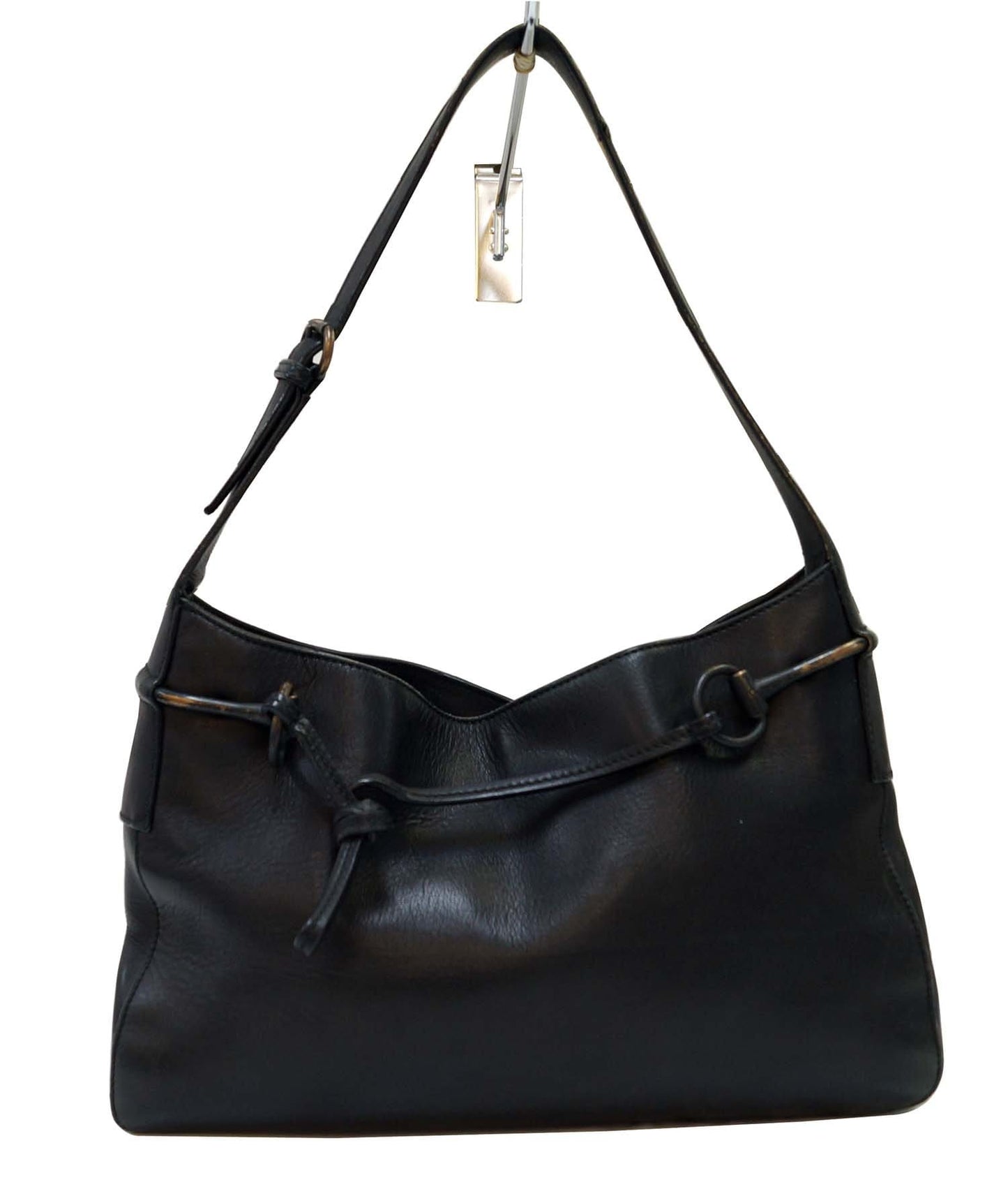 Gucci Horsebit Shoulder Bag Leather Black 101975 Tt2470