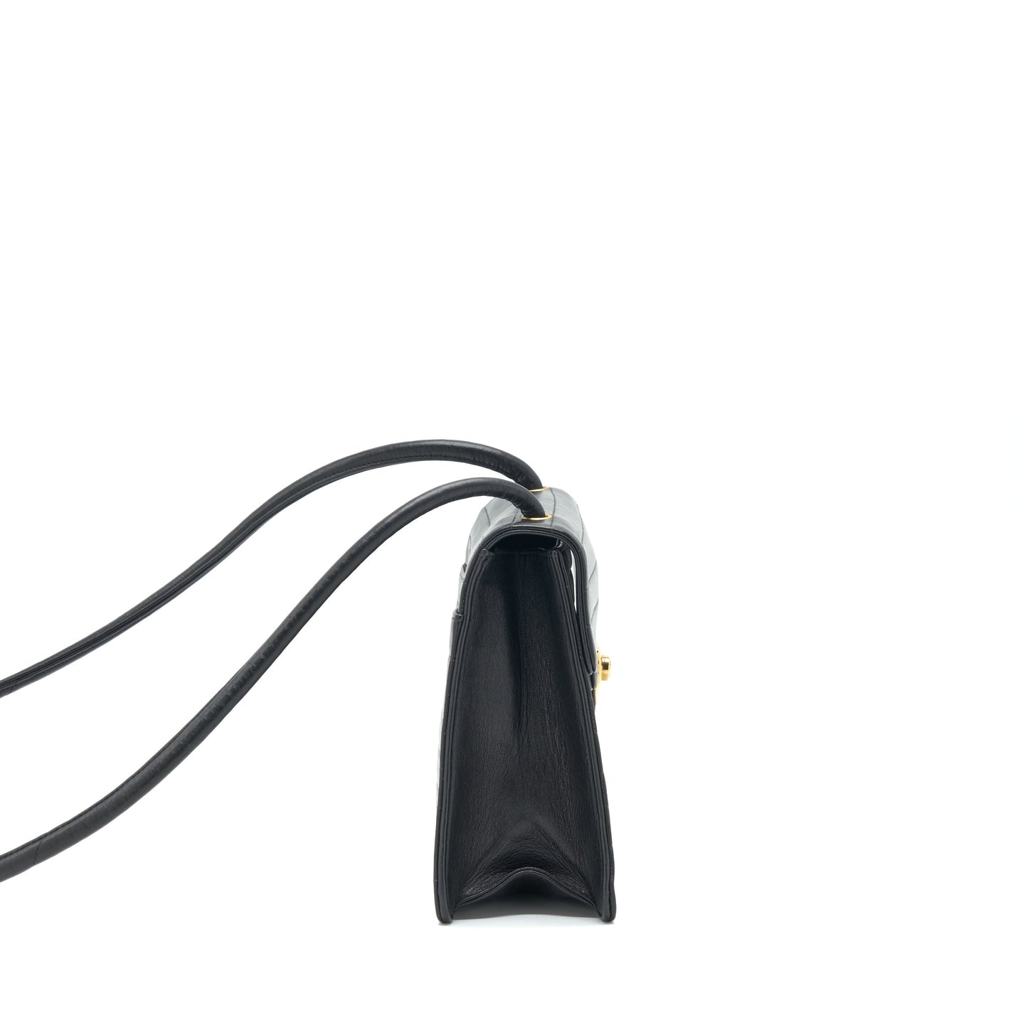 Chanel Kelly Flap Long 24k GHW Black Shoulder Bag