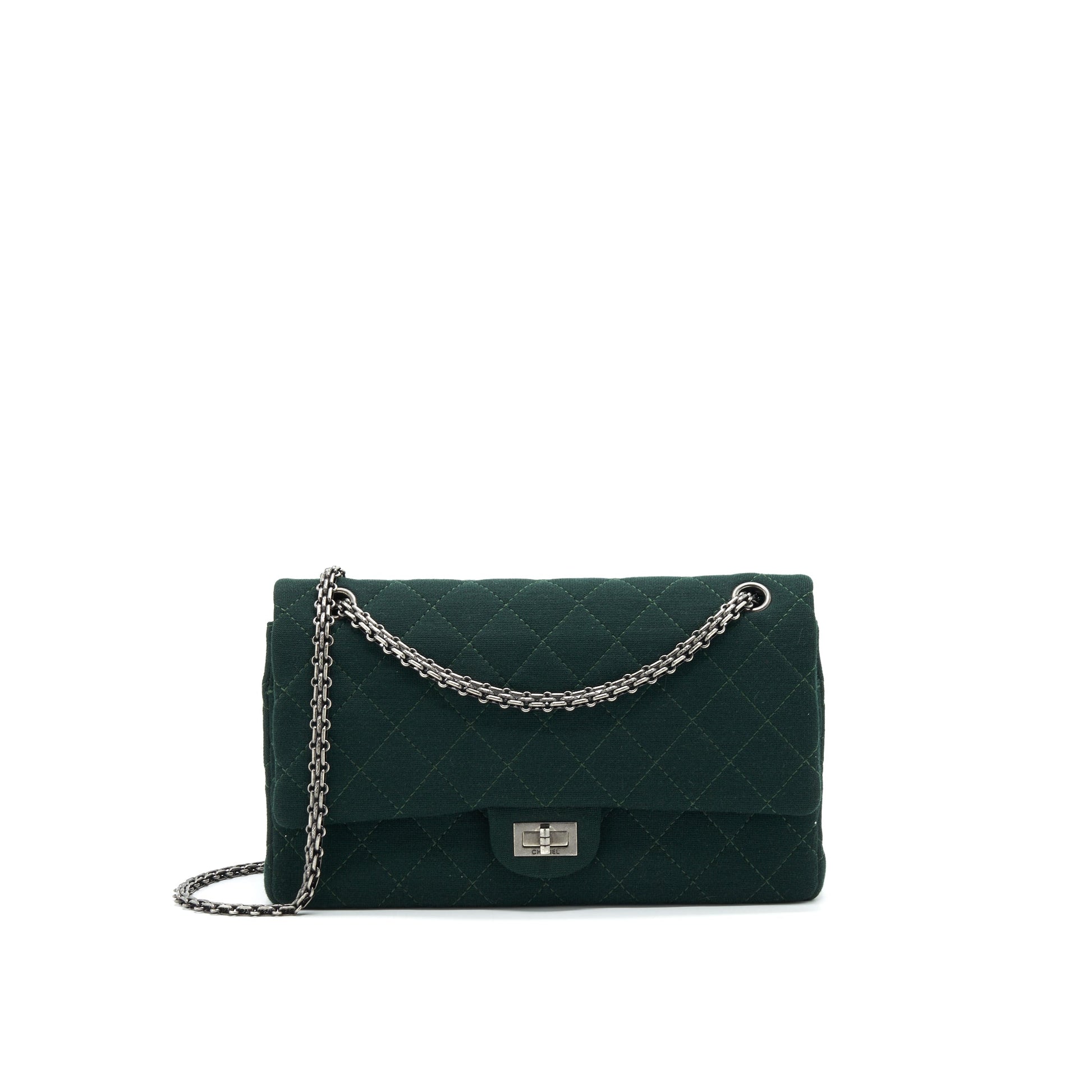 Chanel reissue 2.55 226 Flap fabric Dark Green Shoulder Bag