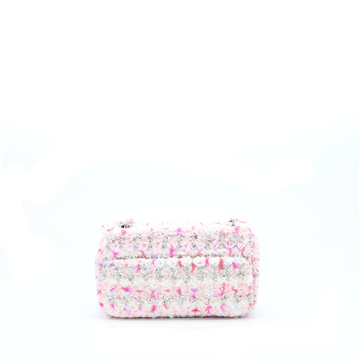 Chanel Seasonal Rectangular Flap Tweed SHW Multicolour Pink Shoulder Bag
