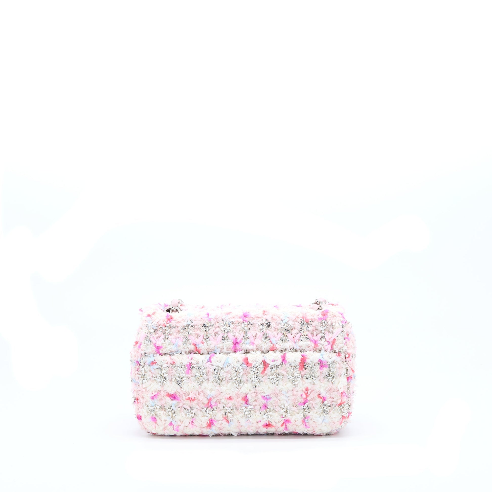 Chanel Seasonal Rectangular Flap Tweed SHW Multicolour Pink Shoulder Bag