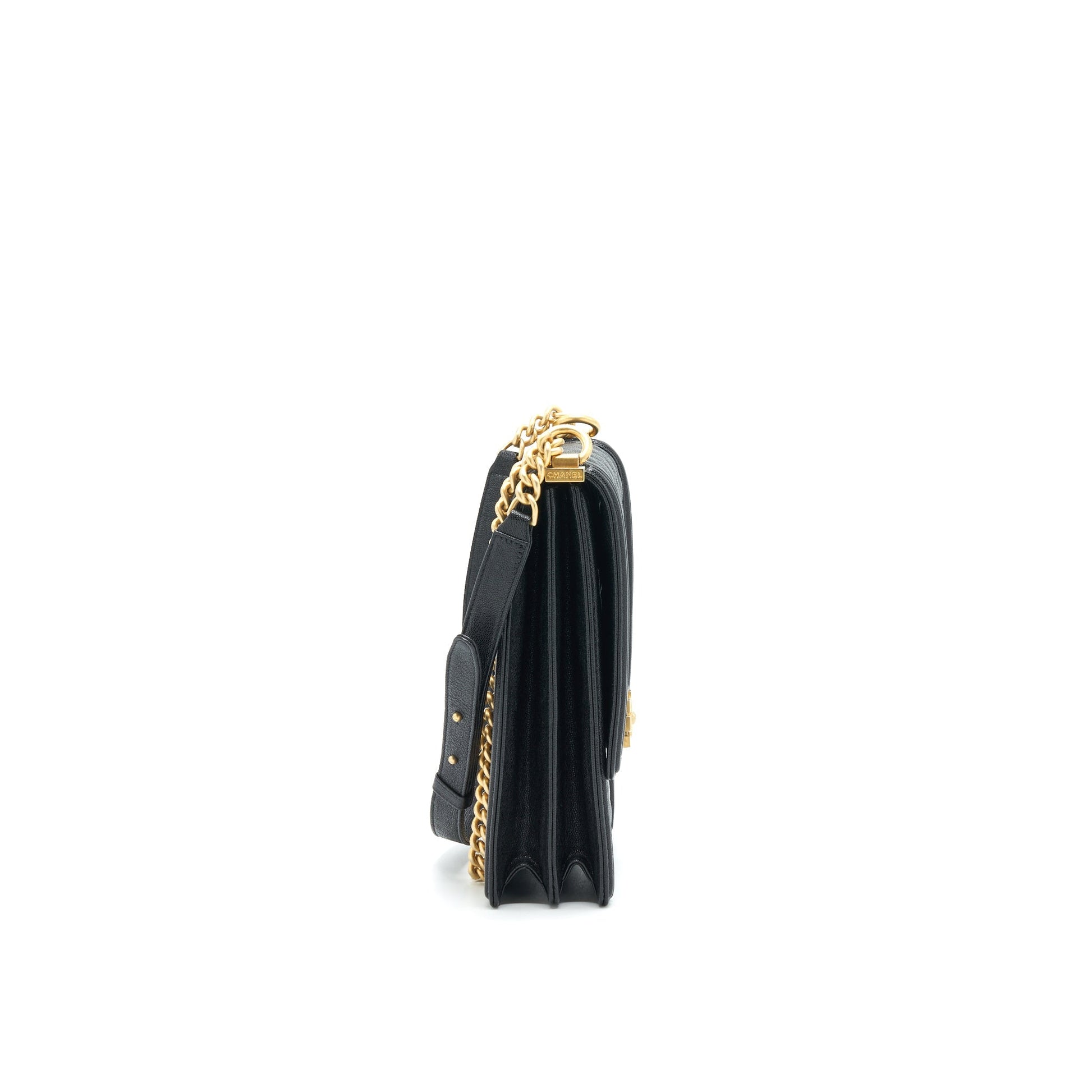 Chanel Vertical Boy Carviar GHW Black Handbag