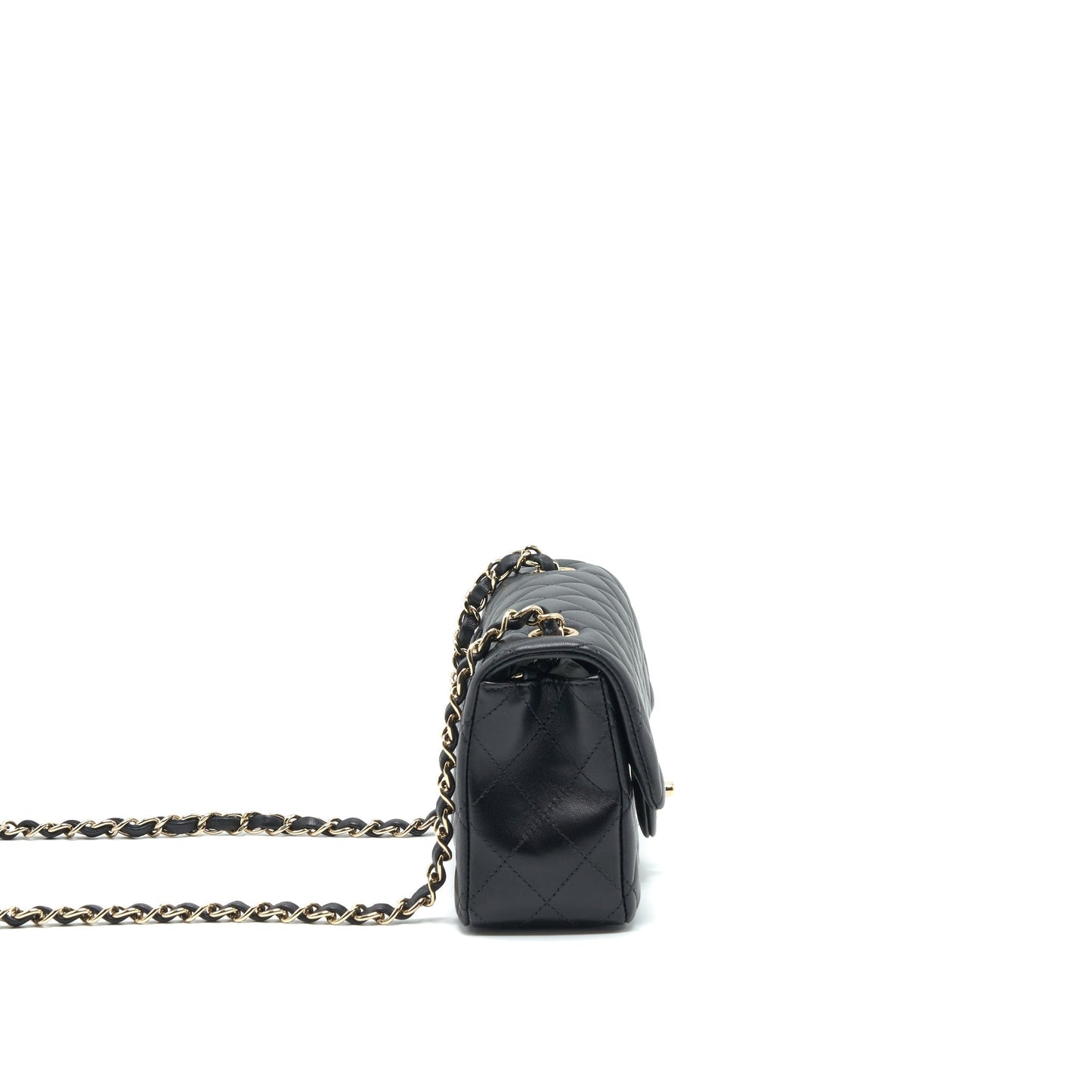 Chanel Rectangular Flap Lambskin LGHW Microchip Shoulder Bag
