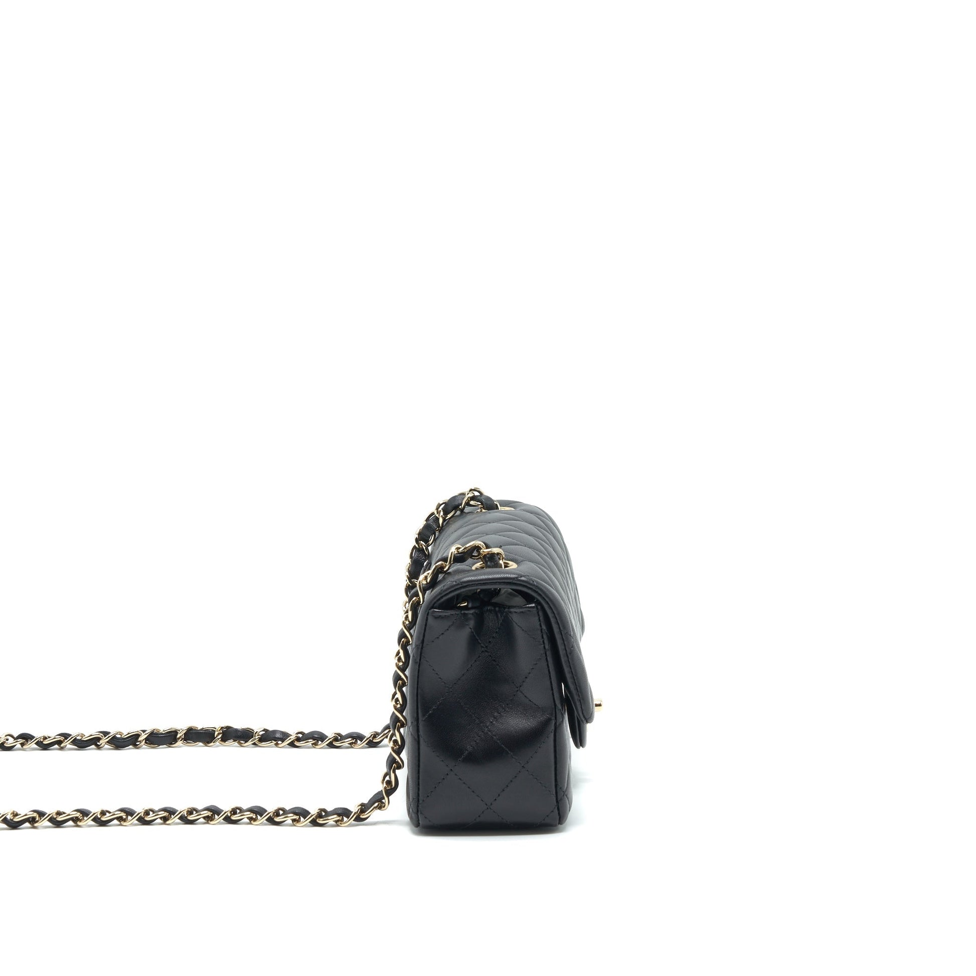 Chanel Rectangular Flap Lambskin LGHW Microchip Shoulder Bag