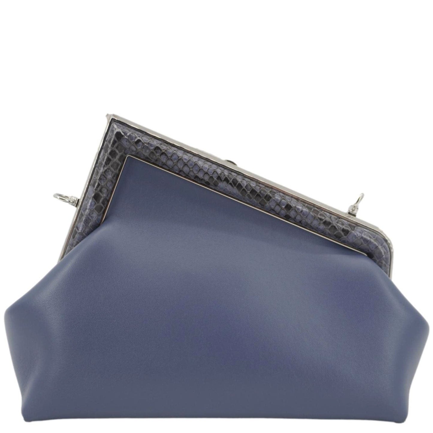 Fendi First Nappa Shoulder Bag Leather Blue Small
