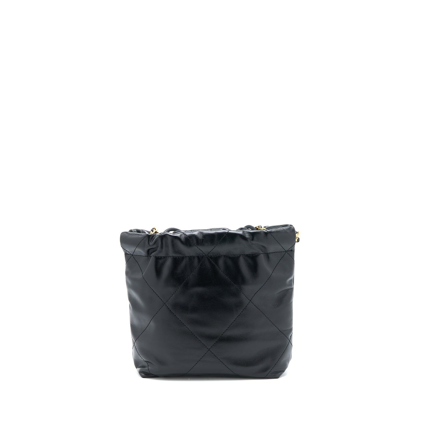 Chanel 23s 22 Shiny Calfskin Brushed GHW Black Mini Bag Brushed Ghwmicrochip