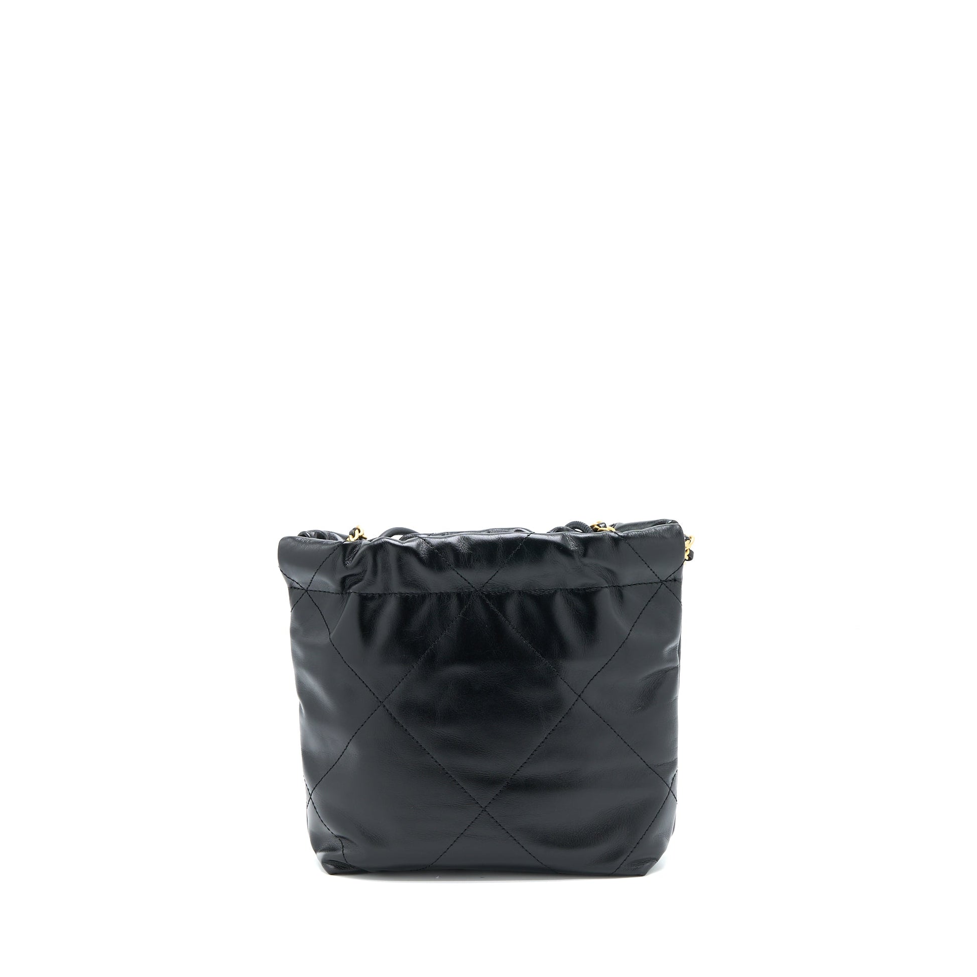 Chanel 23s 22 Shiny Calfskin Brushed GHW Black Mini Bag Brushed Ghwmicrochip
