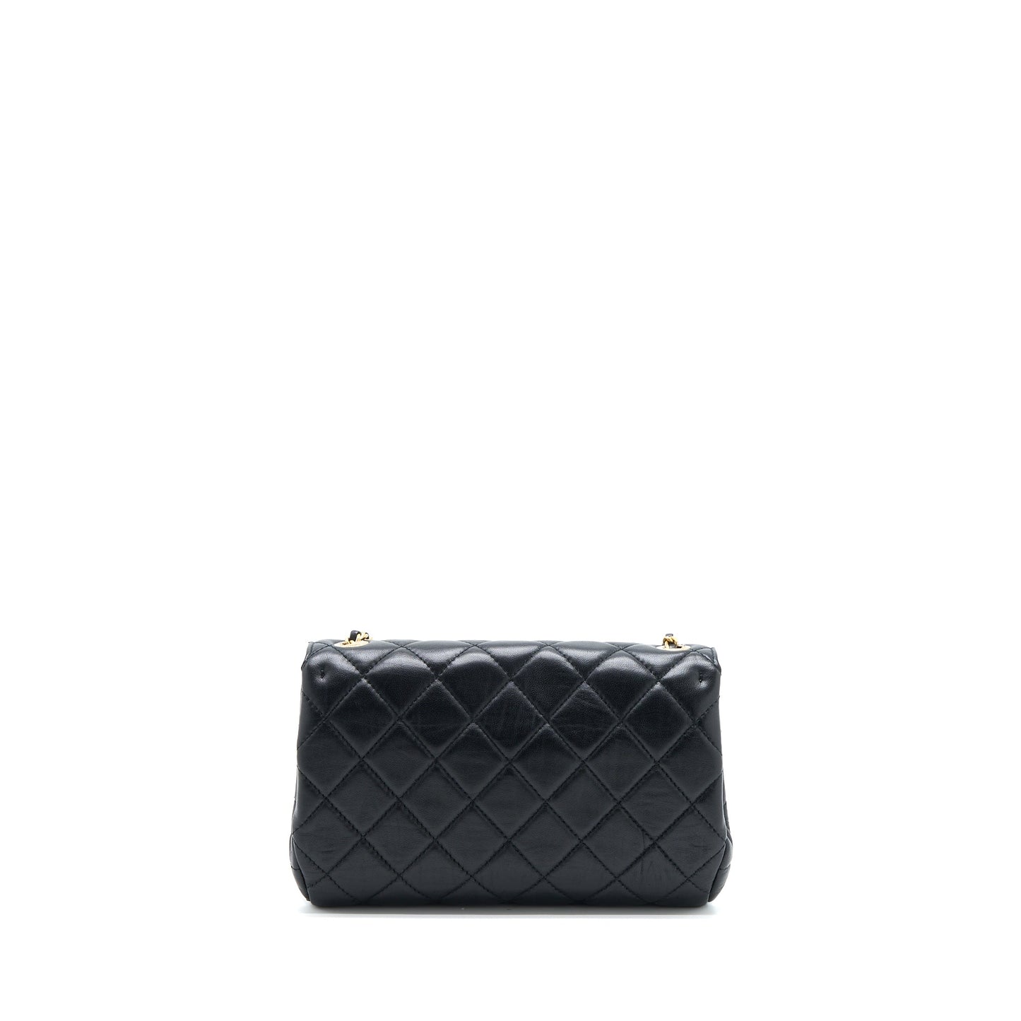 Chanel CC Logo Flap Lambskin Hardware Microchip Multicolour Black Shoulder Bag