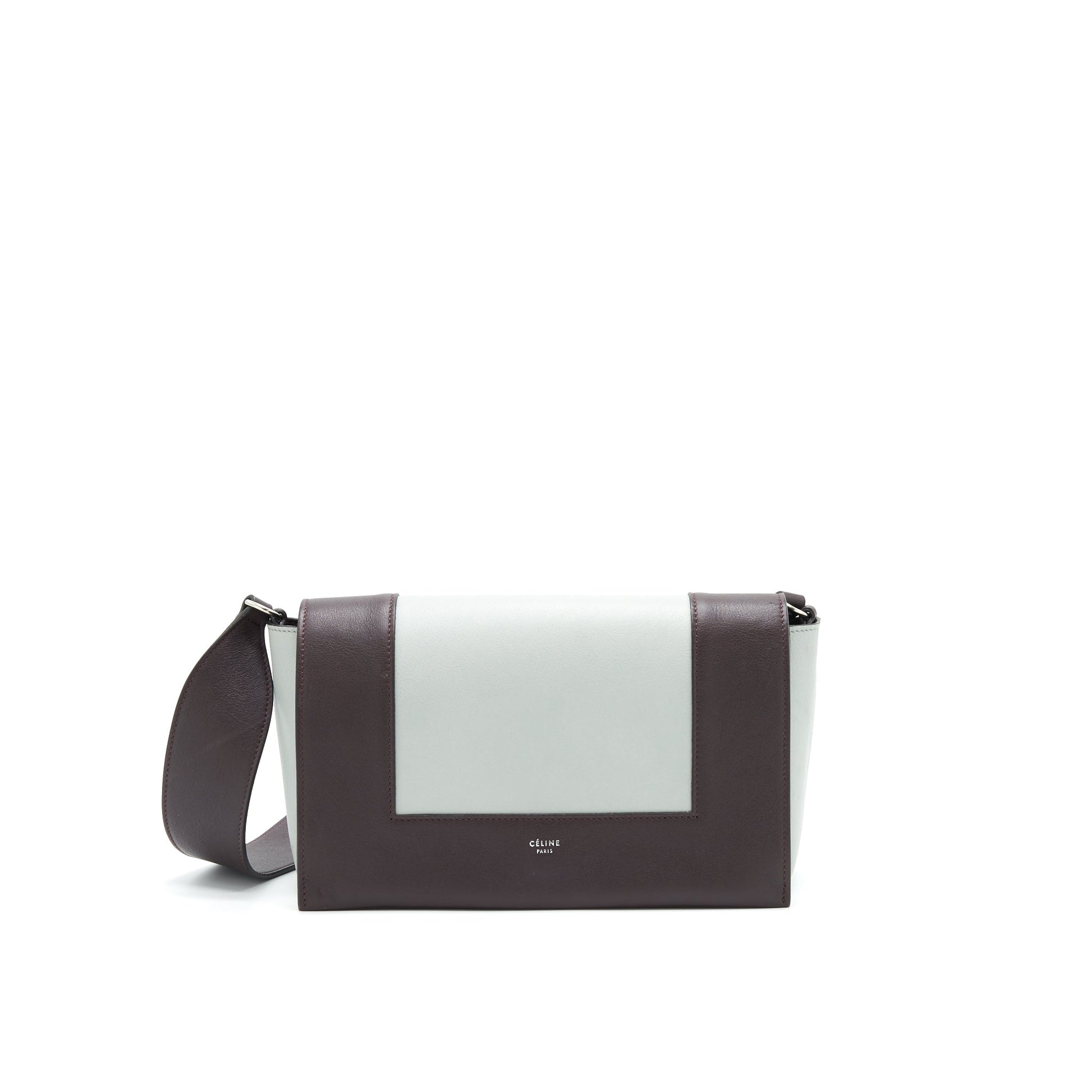 Celine Frame Purse Grey Burgundy Handbag Mini Travel Bag