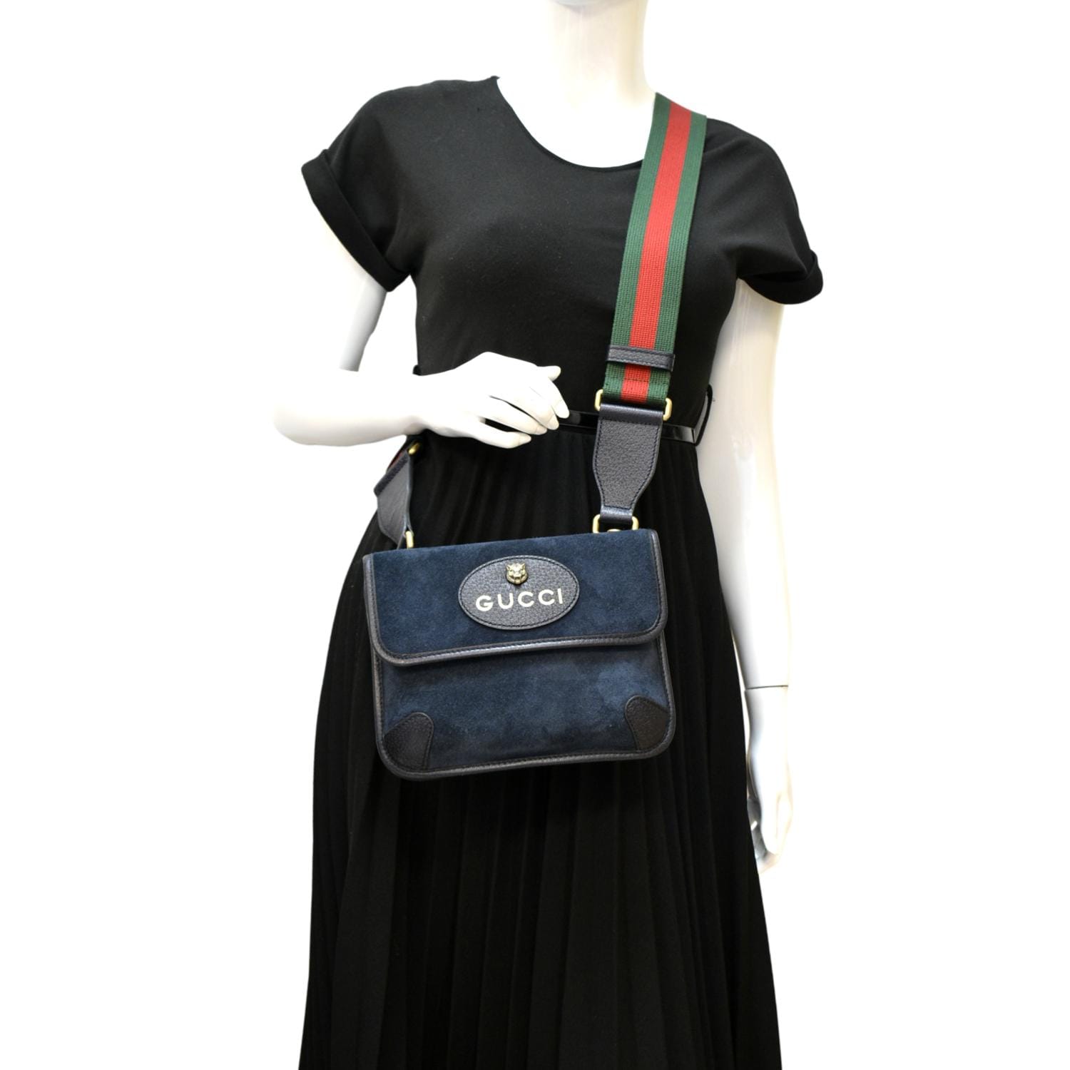 Gucci Neo Crossbody Bag Suede Blue