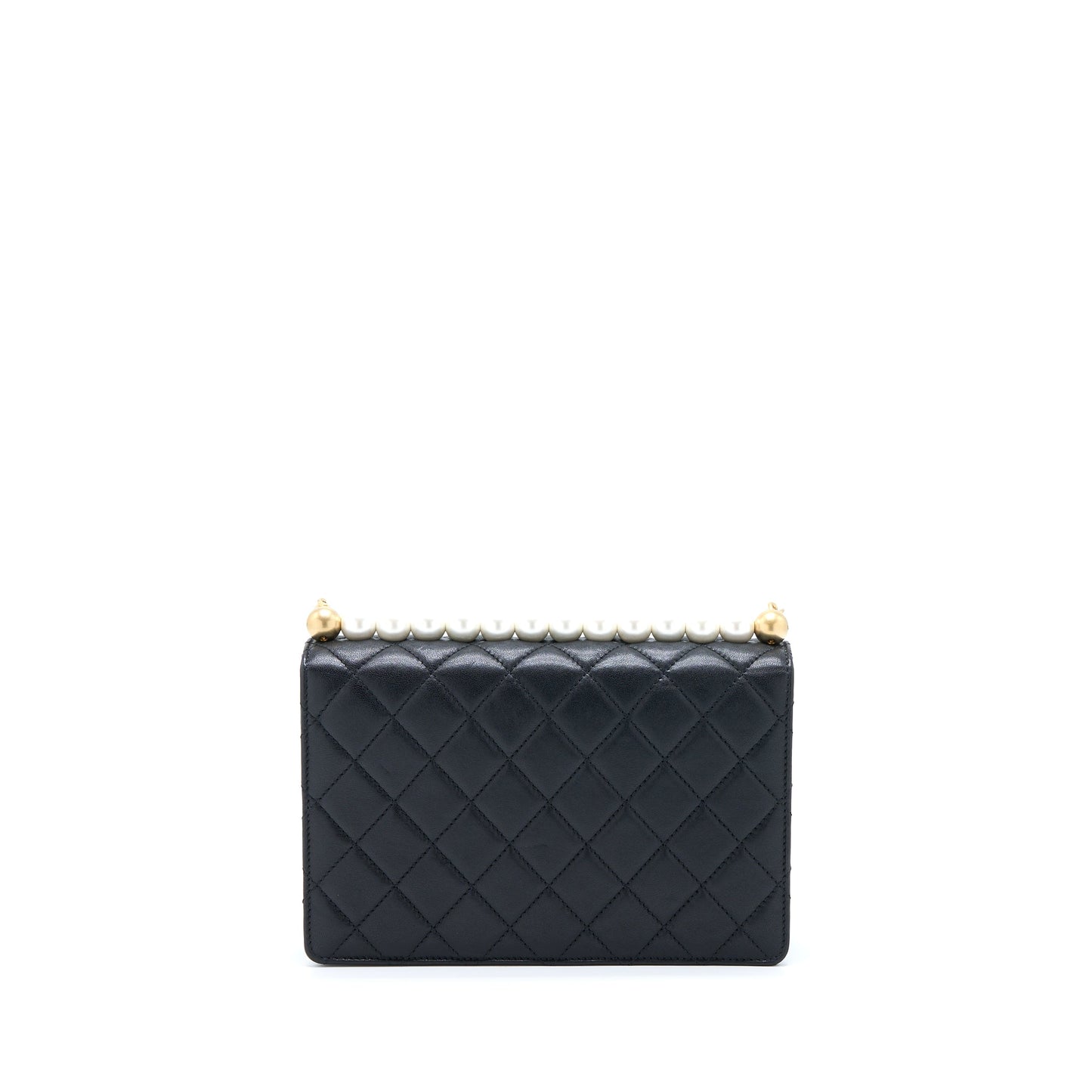 Chanel Quilted Flap Pearl Lambskin Brushed GHW Black Shoulder Bag