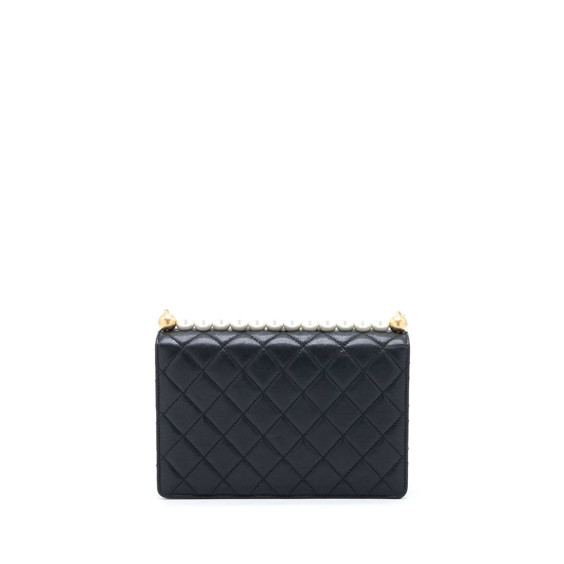 Chanel Quilted Flap Pearl Lambskin Brushed GHW Black Shoulder Bag