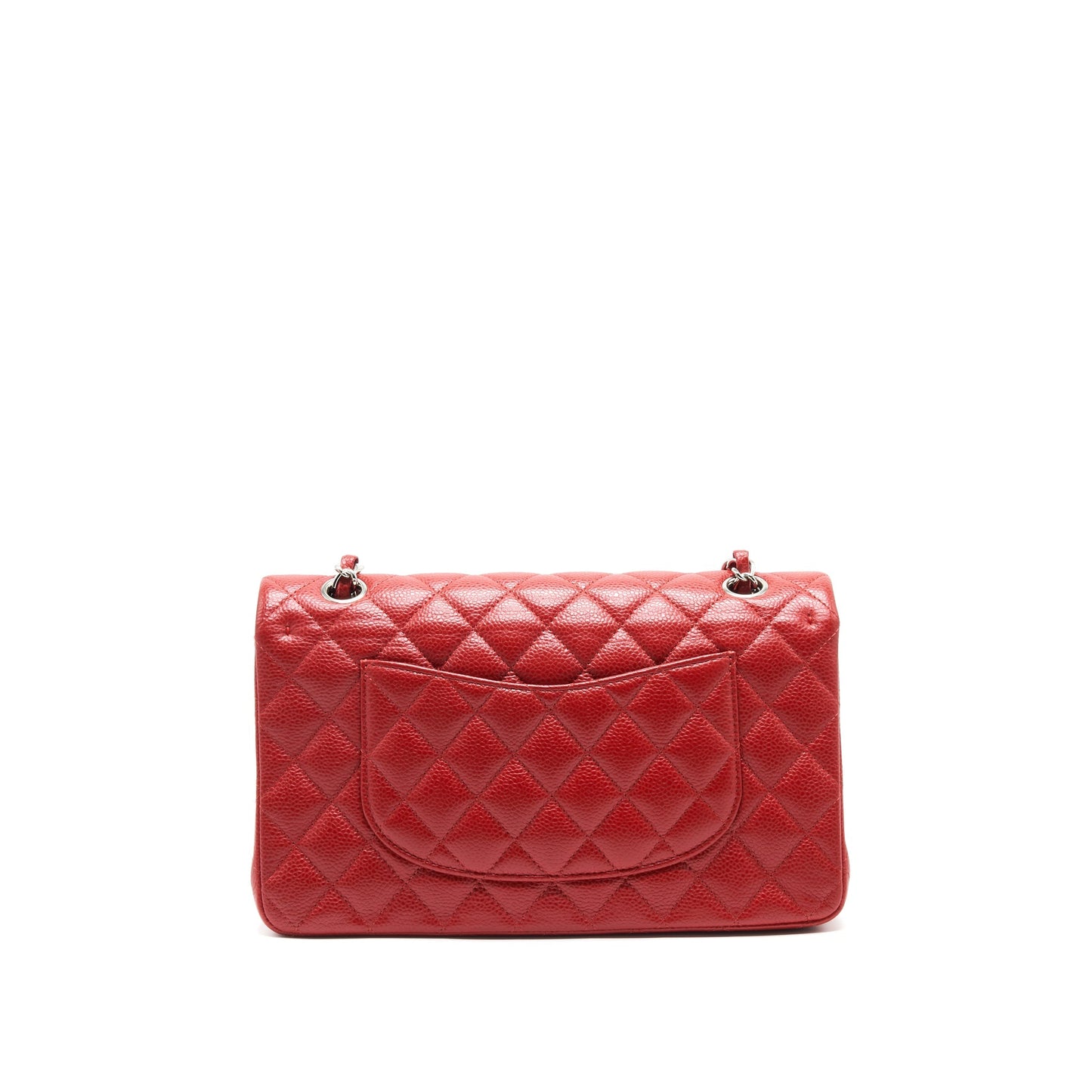 Chanel Classic Double Flap Caviar SHW Red Handbag