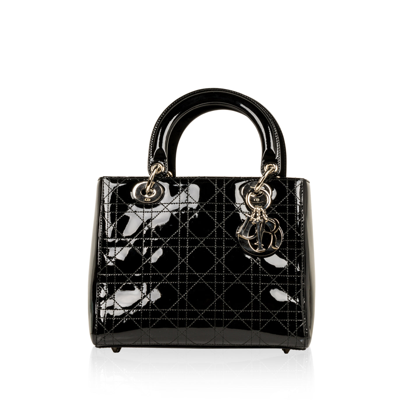 Dior Christian Lady Tote Bag Patent Medium