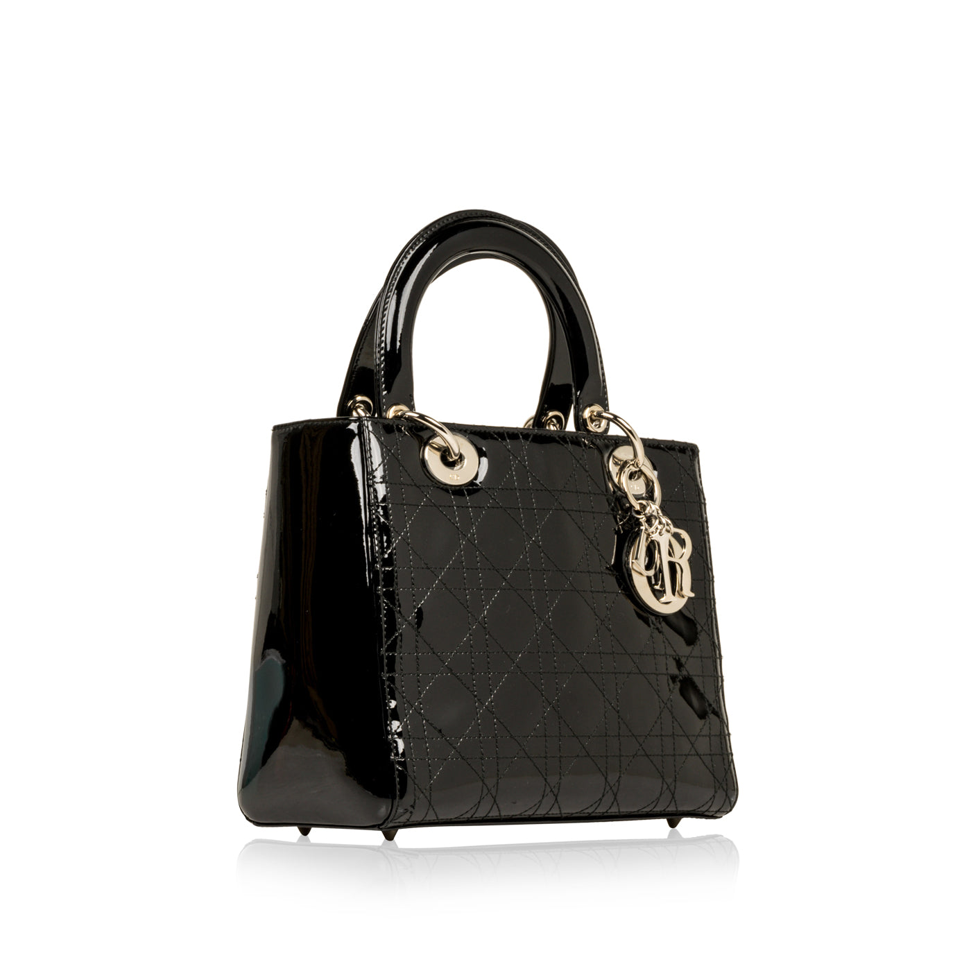 Dior Christian Lady Tote Bag Patent Medium