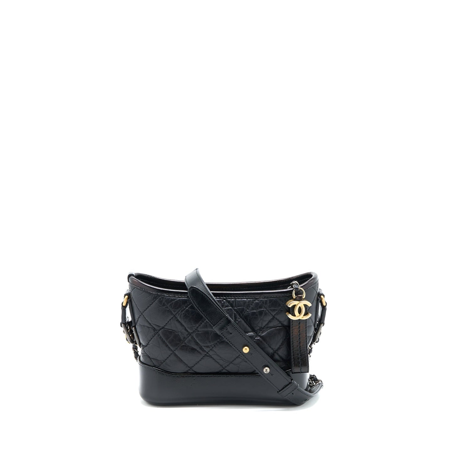 Chanel Gabrielle Hobo Aged Calfskin Hardware Multicolor Black Small Shoulder Bag