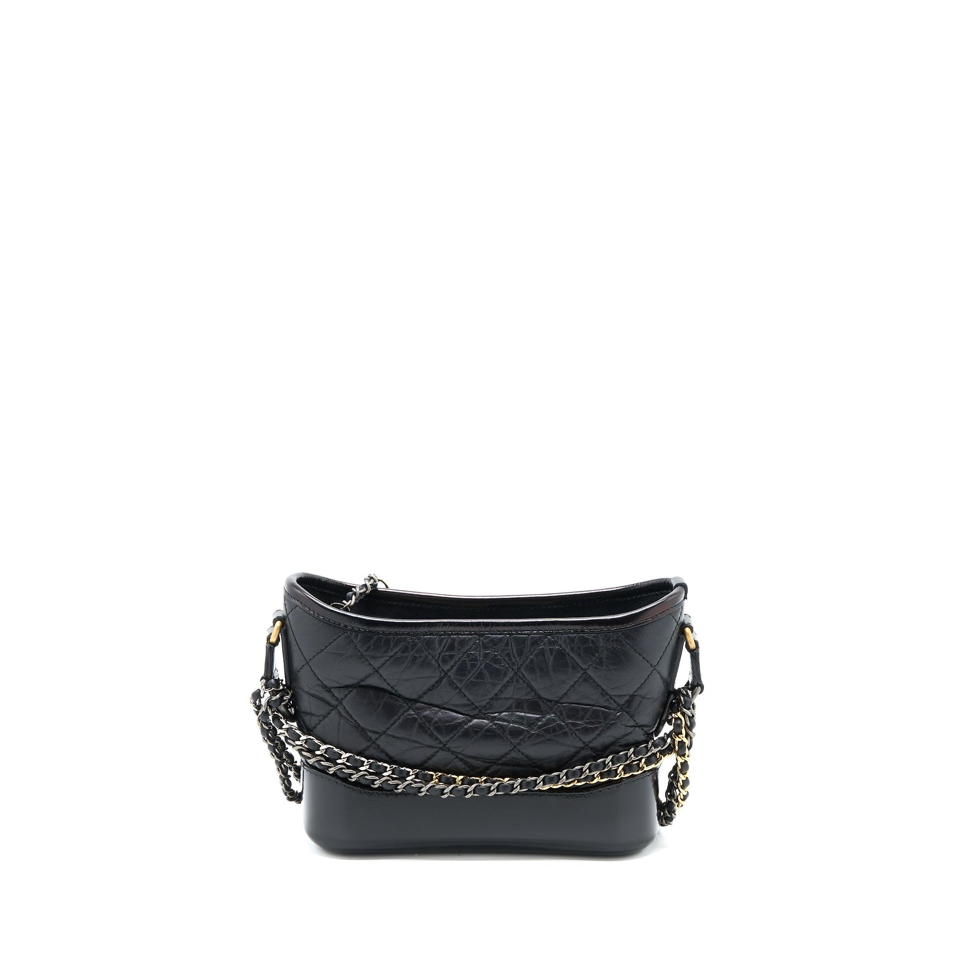 Chanel Gabrielle Hobo Aged Calfskin Hardware Multicolor Black Small Shoulder Bag