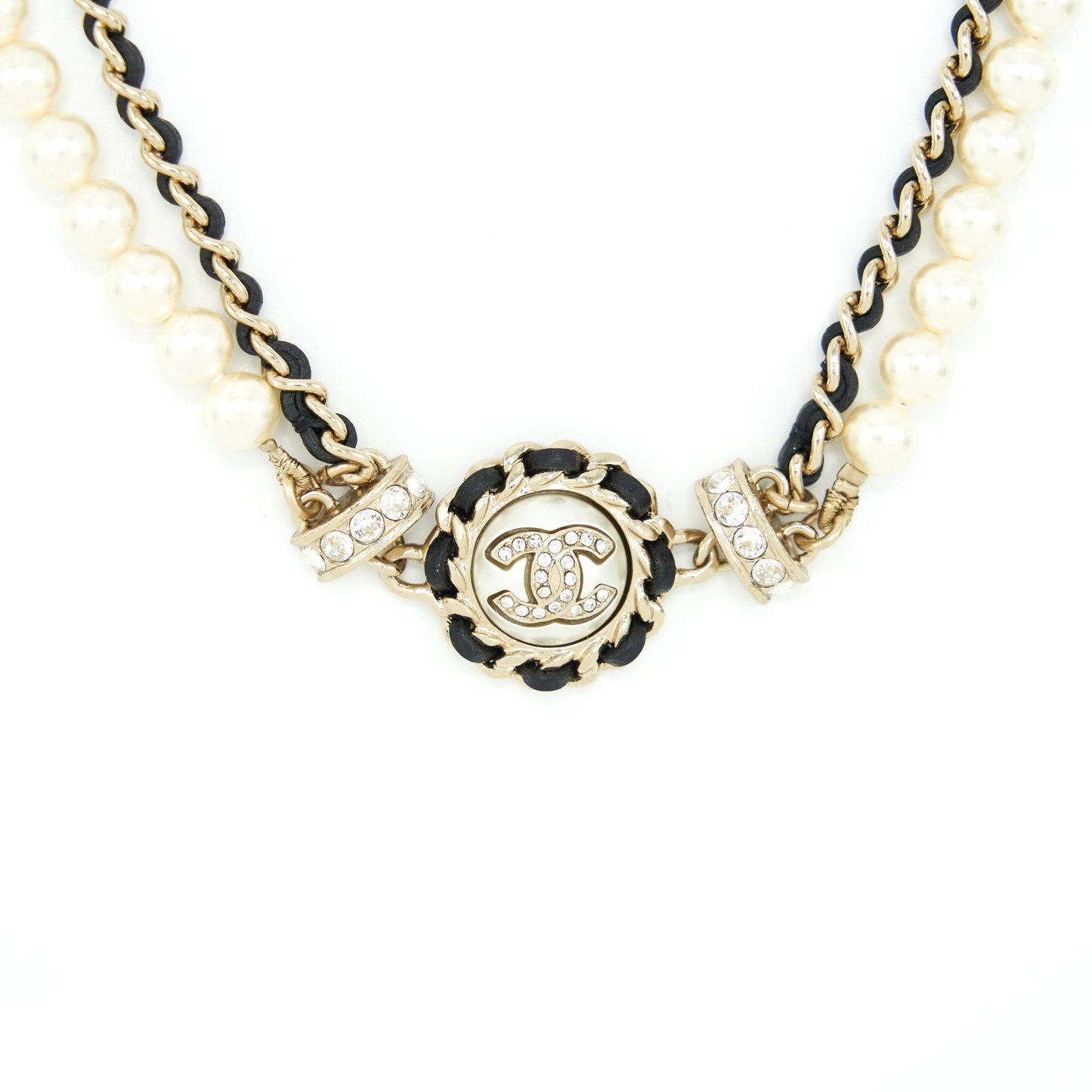 Chanel 21S Pearl Crystal Choker LGHW Leather Handbag