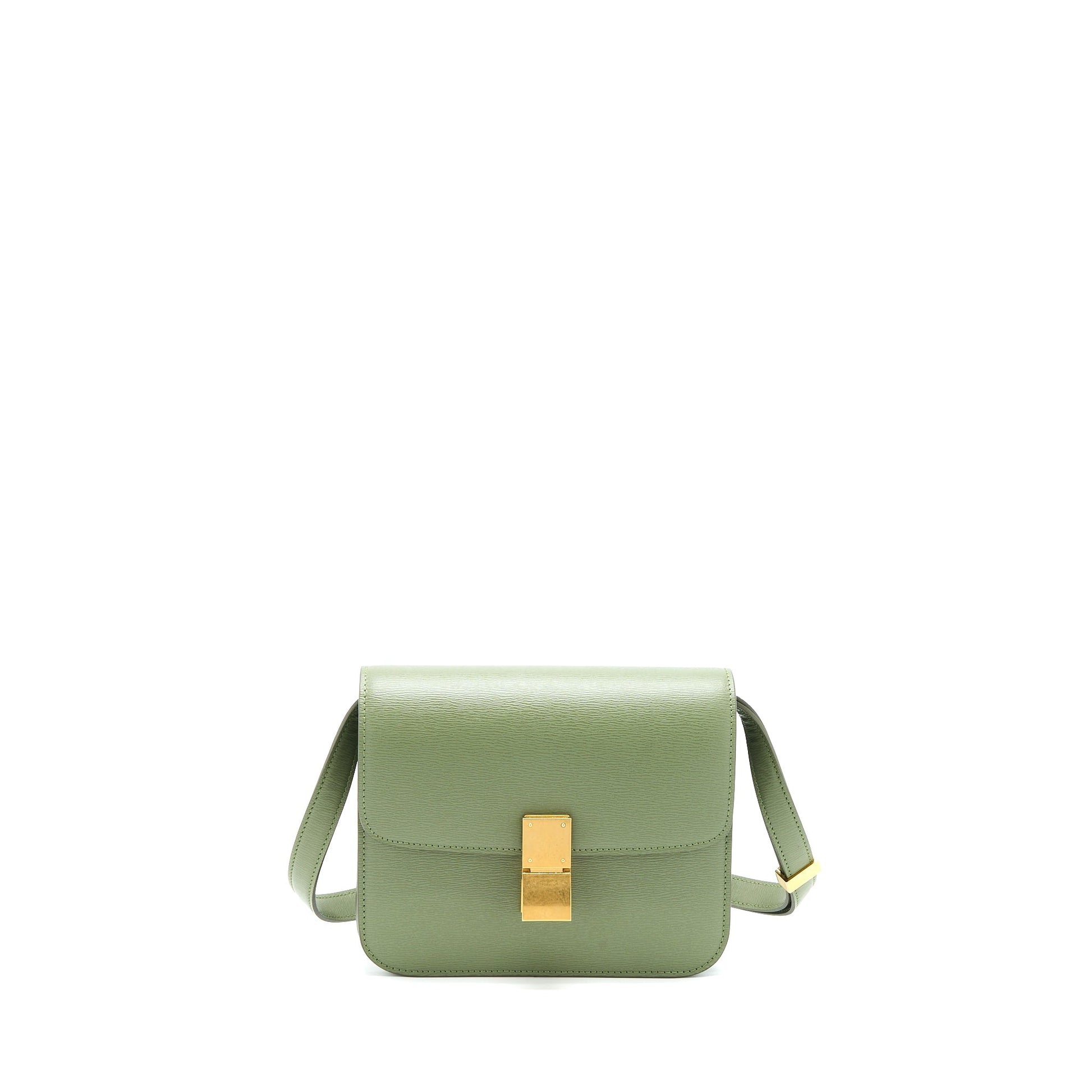 Celine Teen Box Calfskin Handbag Green Travel Bag
