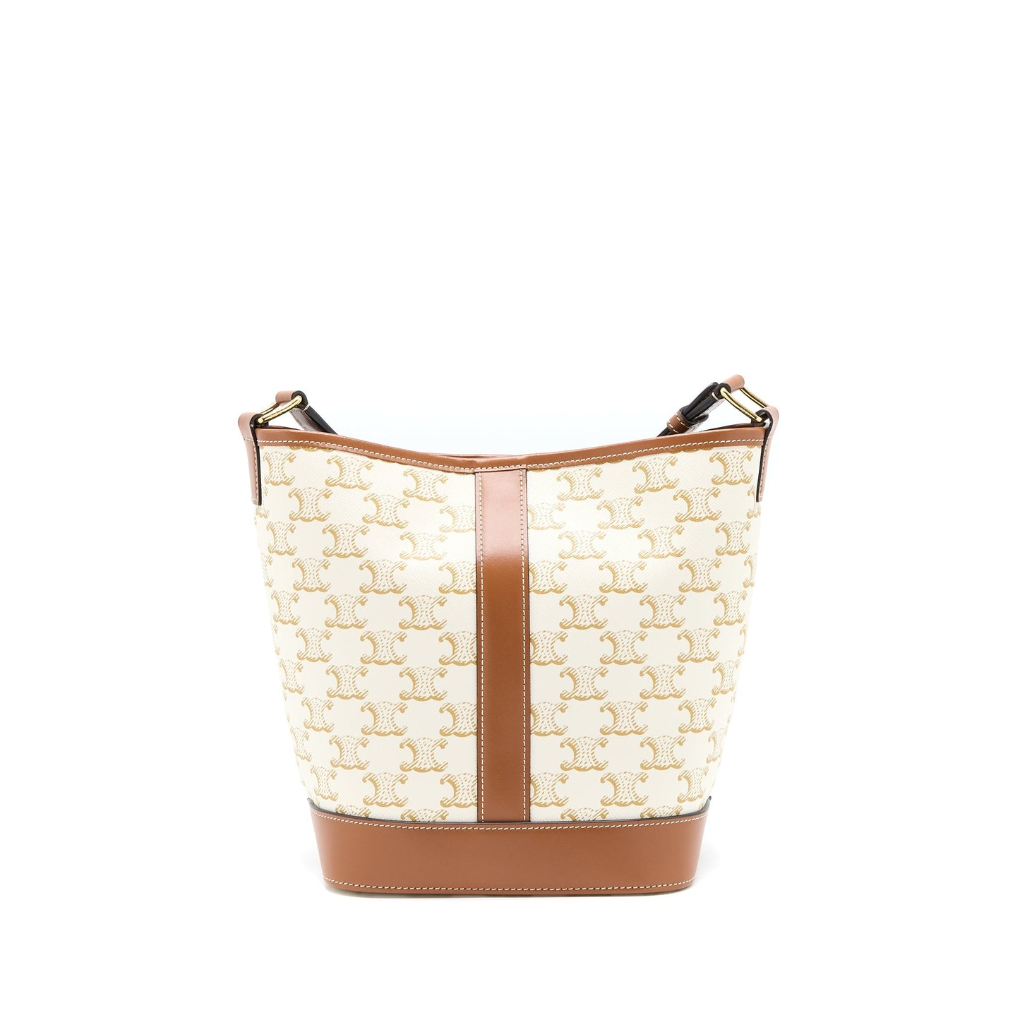 Celine Bucket Purse Triomphe Calfskin Handbag Canvas White Bucket Bag