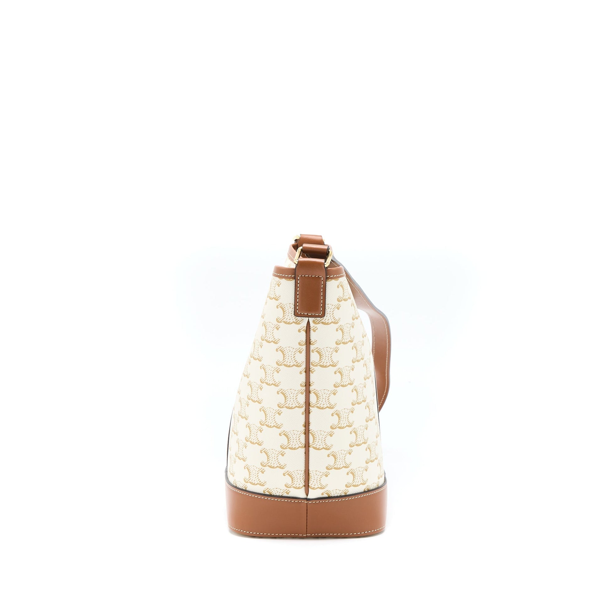 Celine Bucket Purse Triomphe Calfskin Handbag Canvas White Bucket Bag