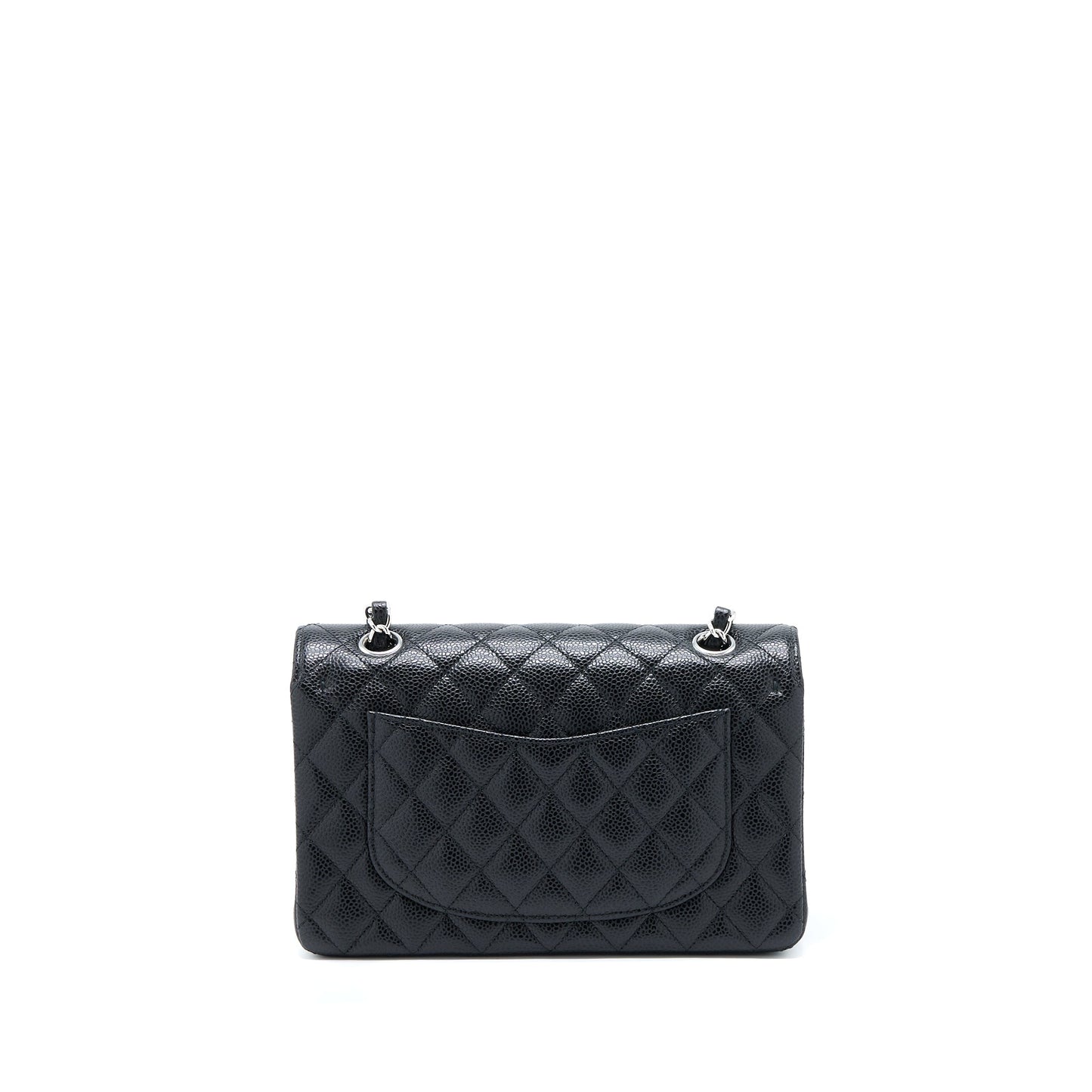 Chanel Classic Double Flap Caviar SHW Microchip Black Small Shoulder Bag Black Shwmicrochip