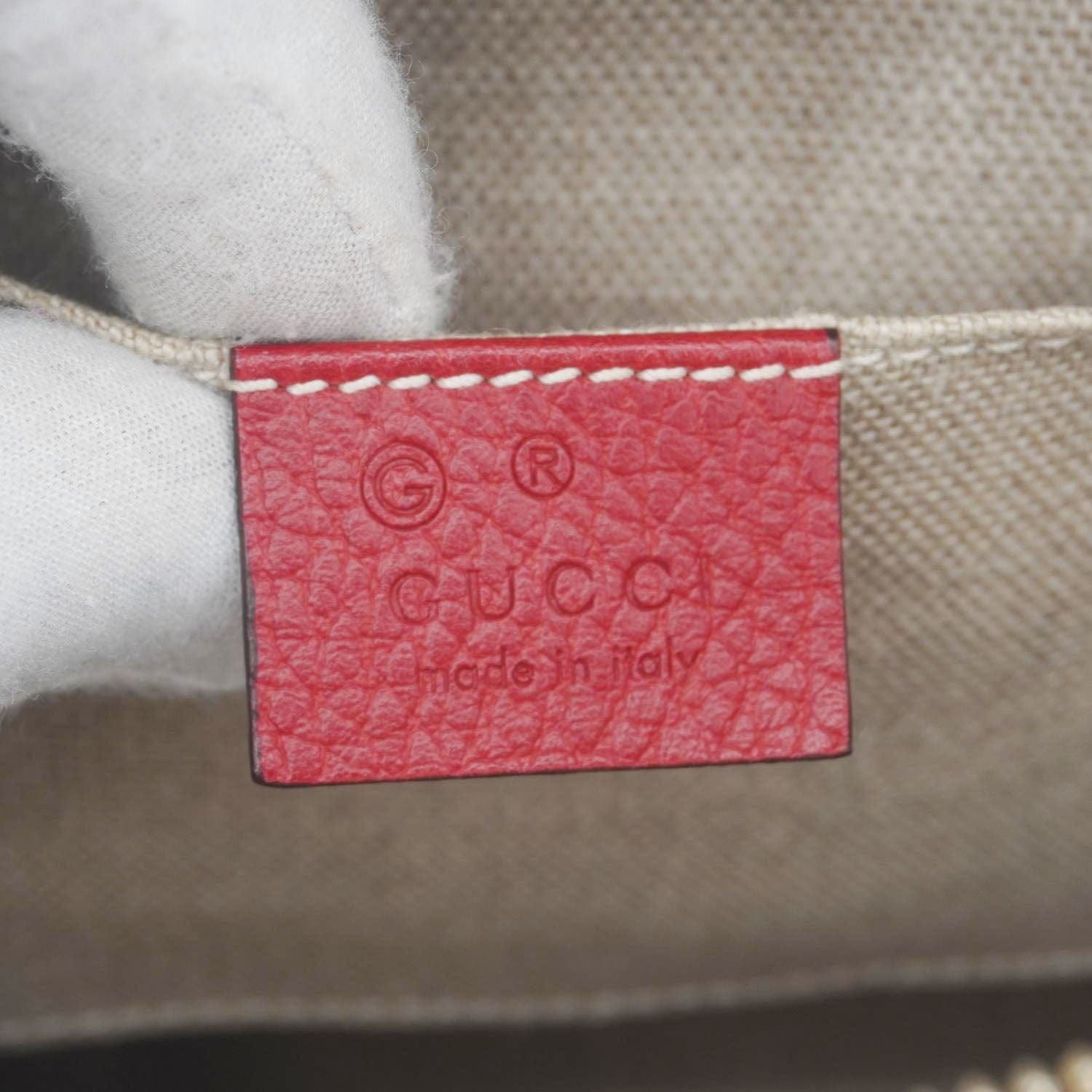 GUCCI Dome Small Dollar Calfskin Leather Crossbody Bag Red 449661