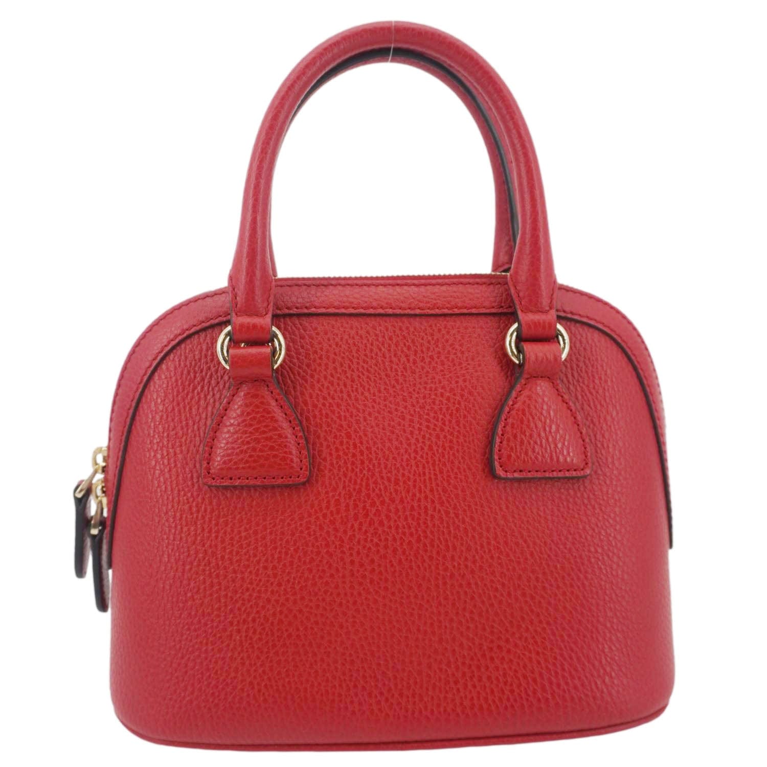 GUCCI Dome Small Dollar Calfskin Leather Crossbody Bag Red 449661