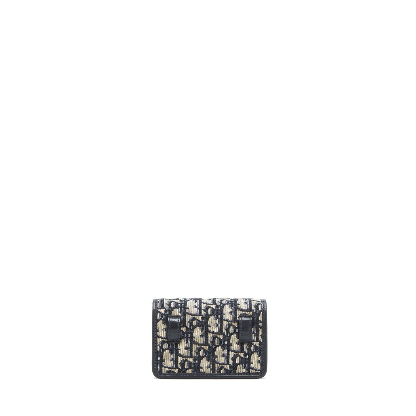 Dior Montaign Nano Pouch With Oblique Jacquard Handbag Blue Chain Travel Bag