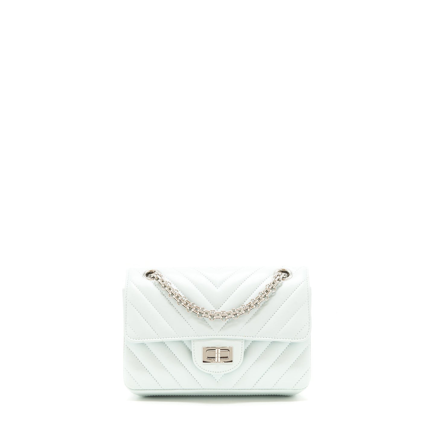 Chanel chevron 2.55 Reissue flap Calfskin light Blue Shoulder Bag
