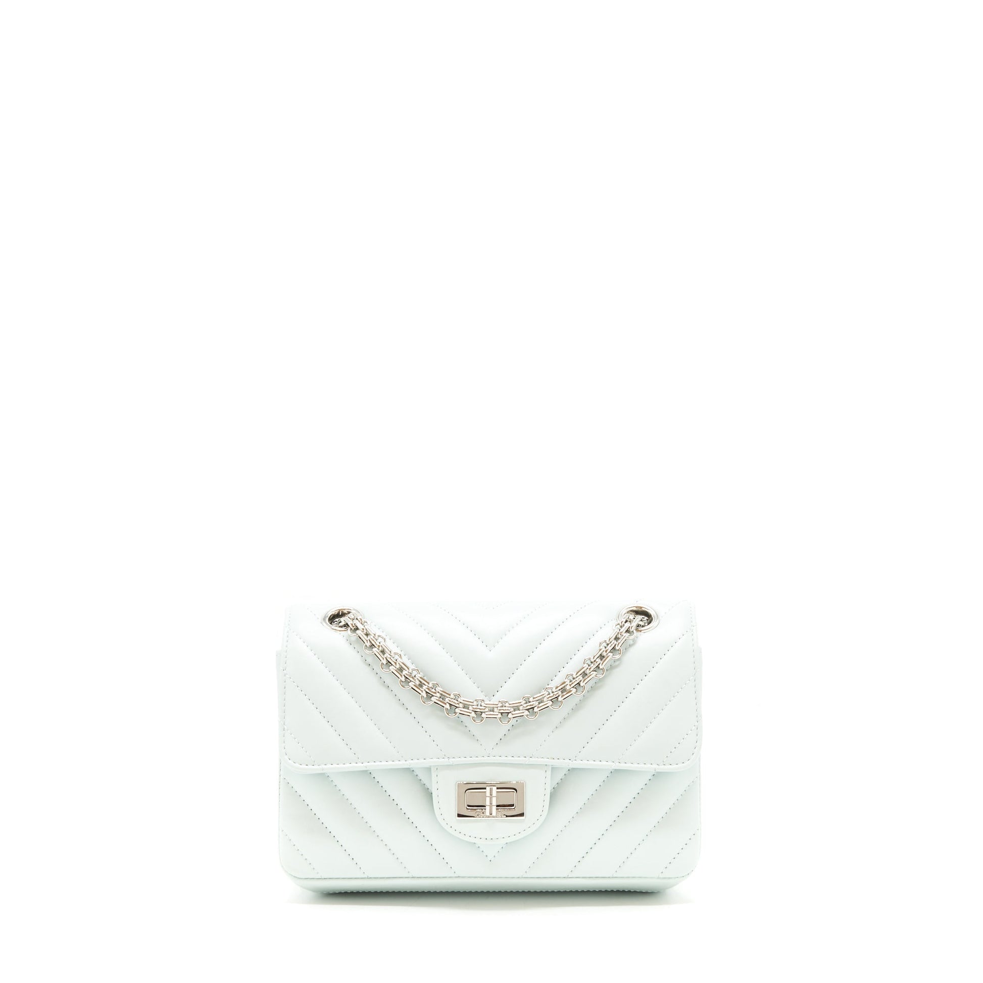 Chanel chevron 2.55 Reissue flap Calfskin light Blue Shoulder Bag