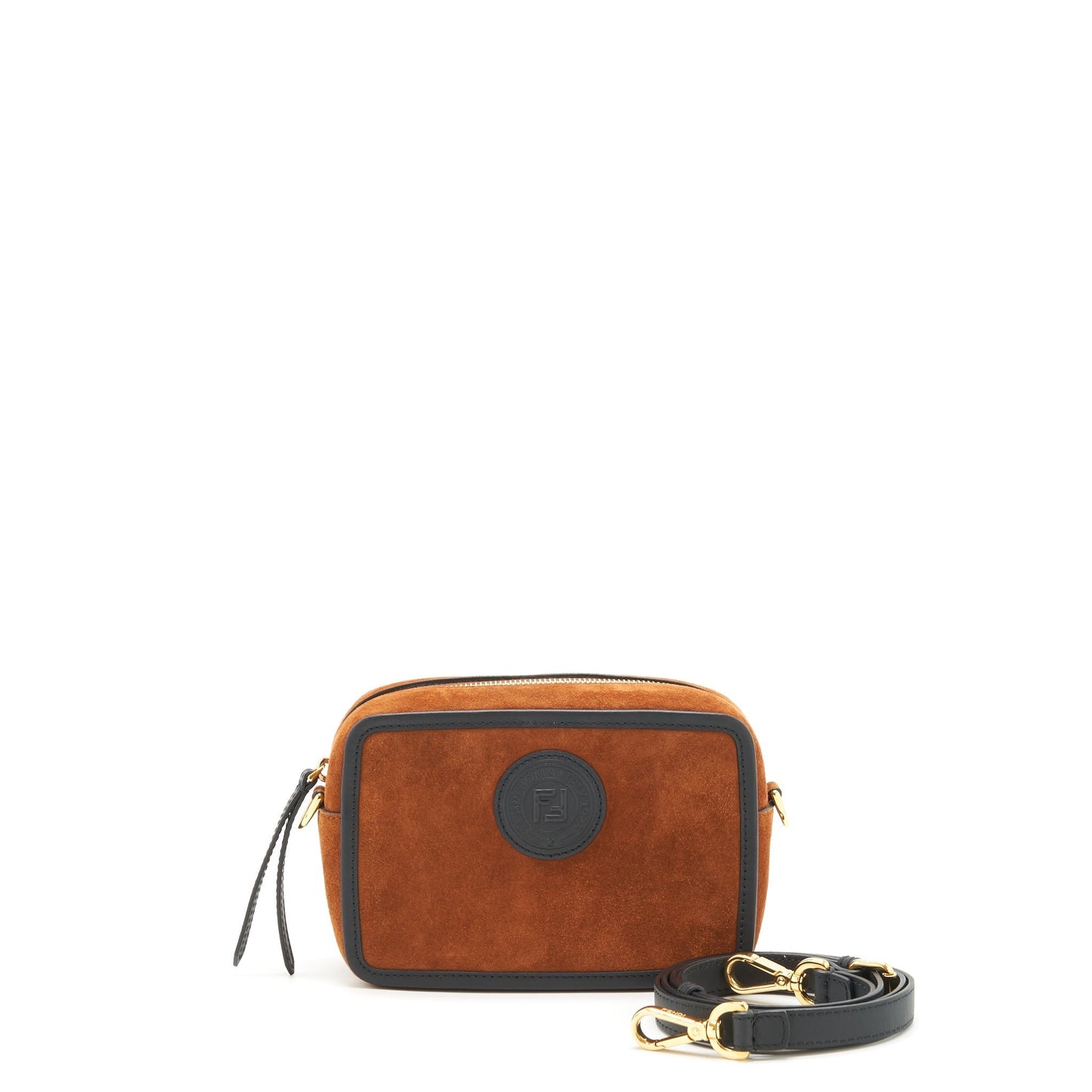Fendi Camera Crossbody Purse Leather Suede Black Crossbody Bag