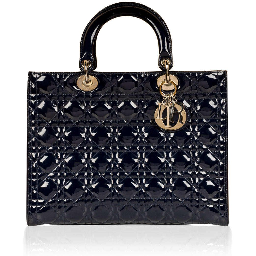Dior Christian Lady Shoulder Bag Patent Large