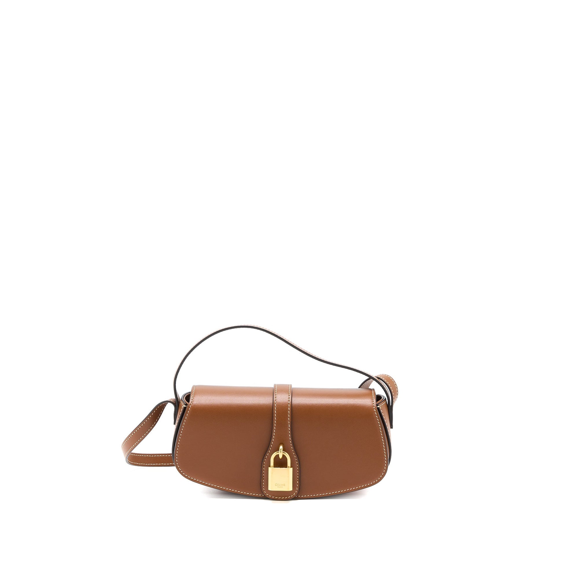 Celine Clutch On Strap Calfskin Handbag Tan Clutch Bag