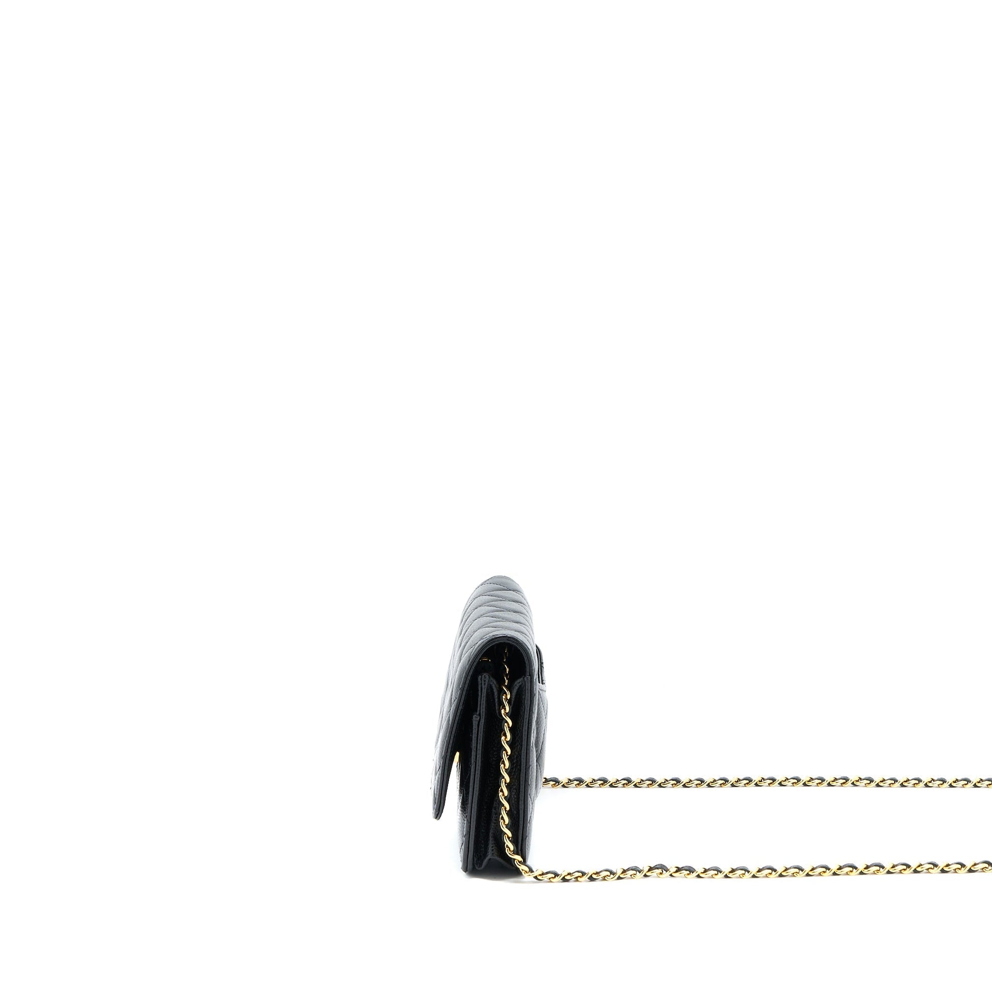 Chanel Classic On Caviar GHW Black Wallet Case Ghw 8