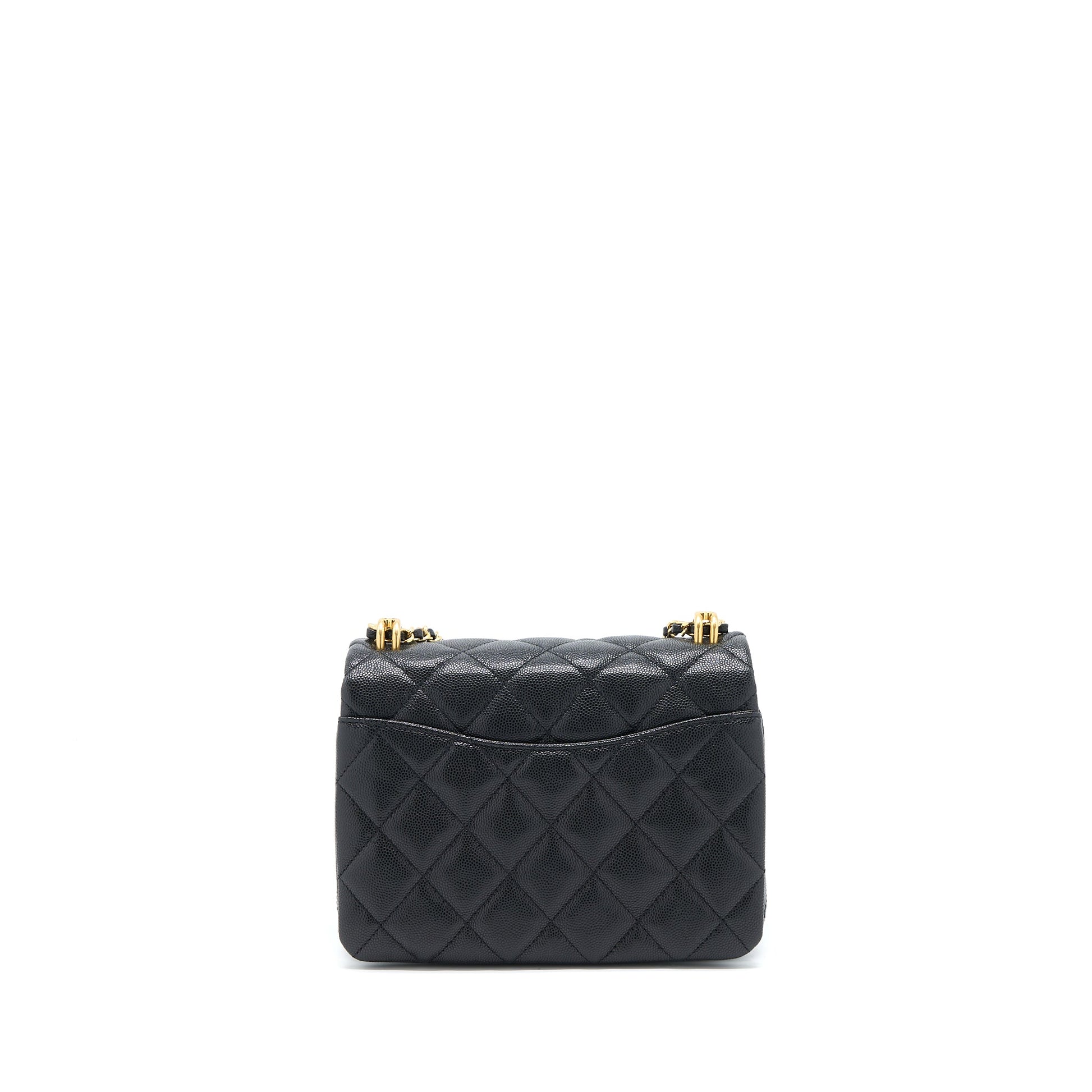 Chanel 22K Coco Flap Grained Calfskin GHW Black Shoulder Bag Black Ghwmicrochip