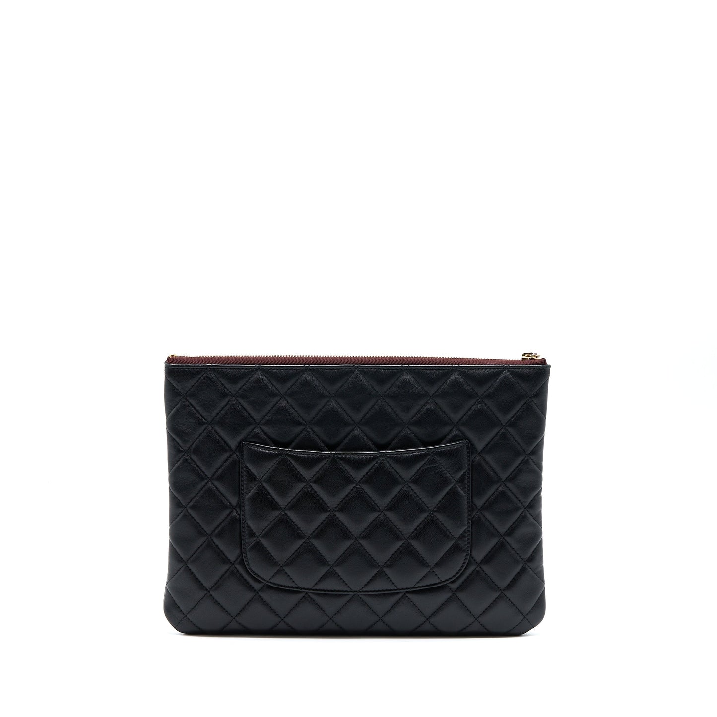 Chanel O Lambskin LGHW Black Handbag