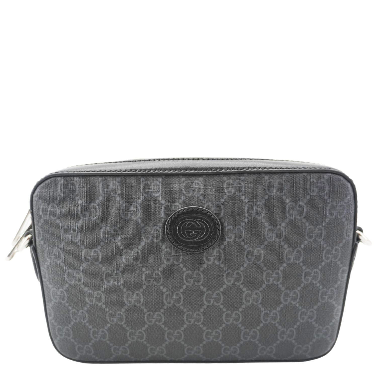 Gucci Azalea Retro Interlocking Supreme Shoulder Bag Canvas Black