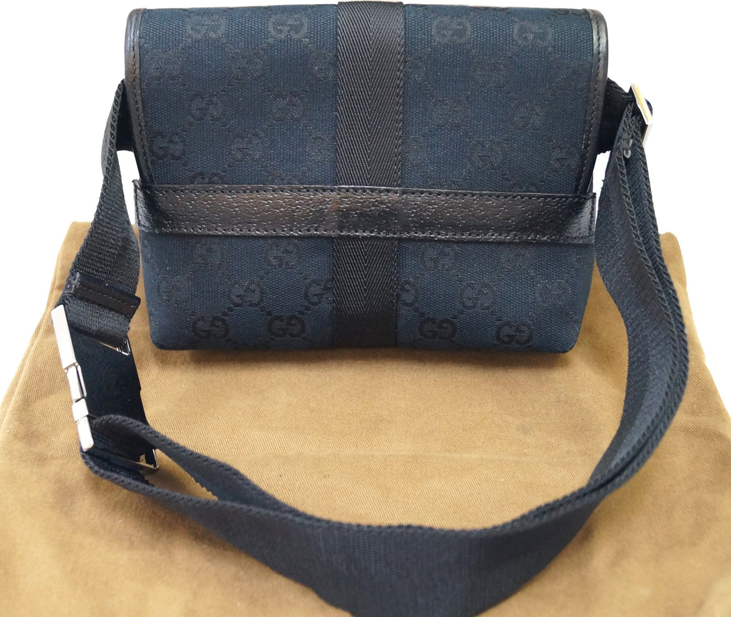 Gucci Waist Bag Monogram Black Crossbody Bag