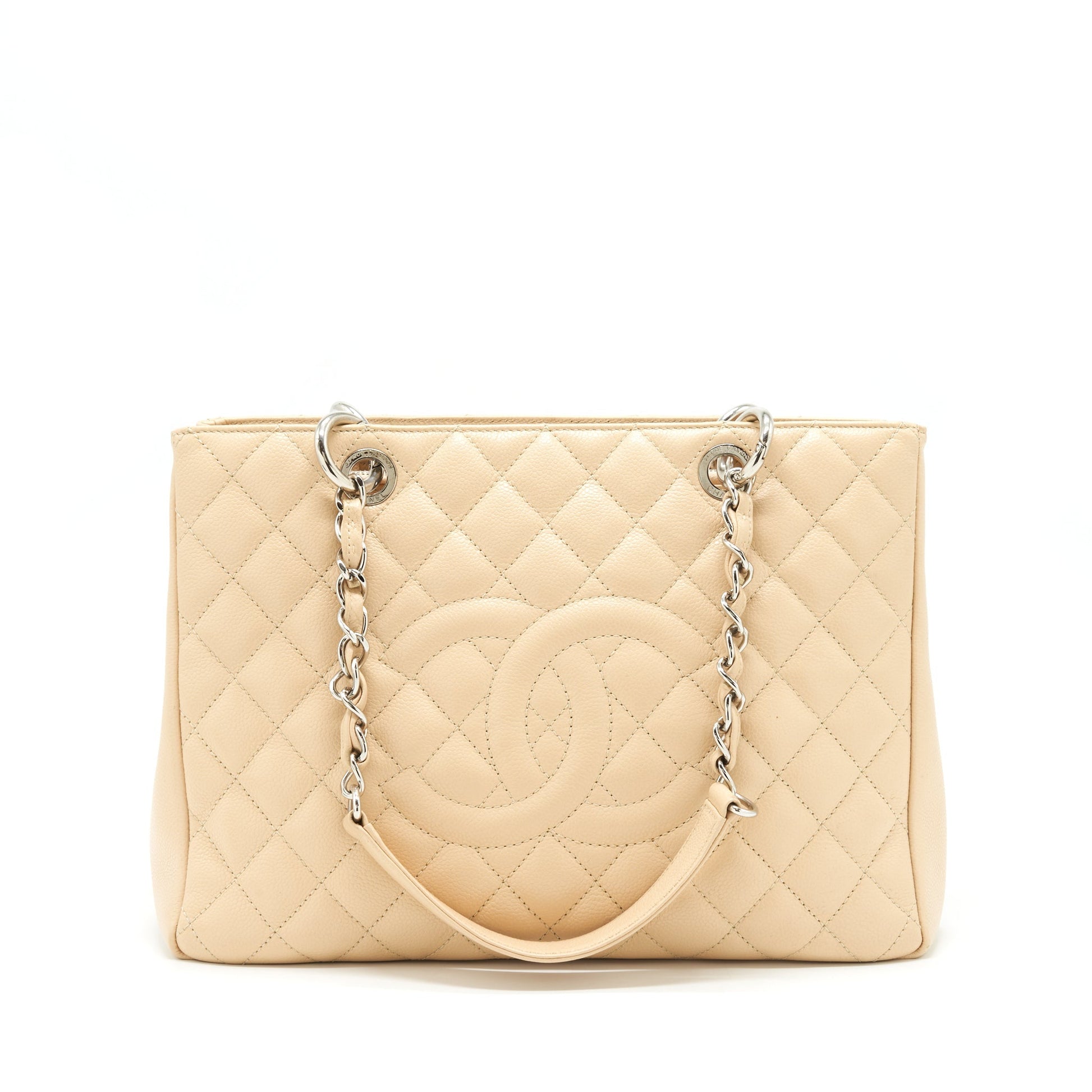 Chanel Grand Shopping Caviar SHW Beige Tote Bag