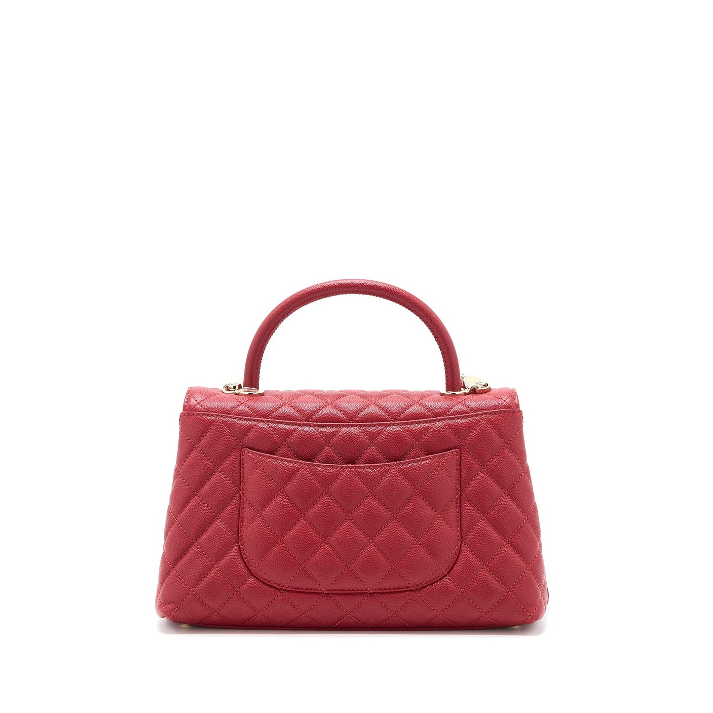 Chanel Coco Handle Caviar LGHW Microchip Red Handbag