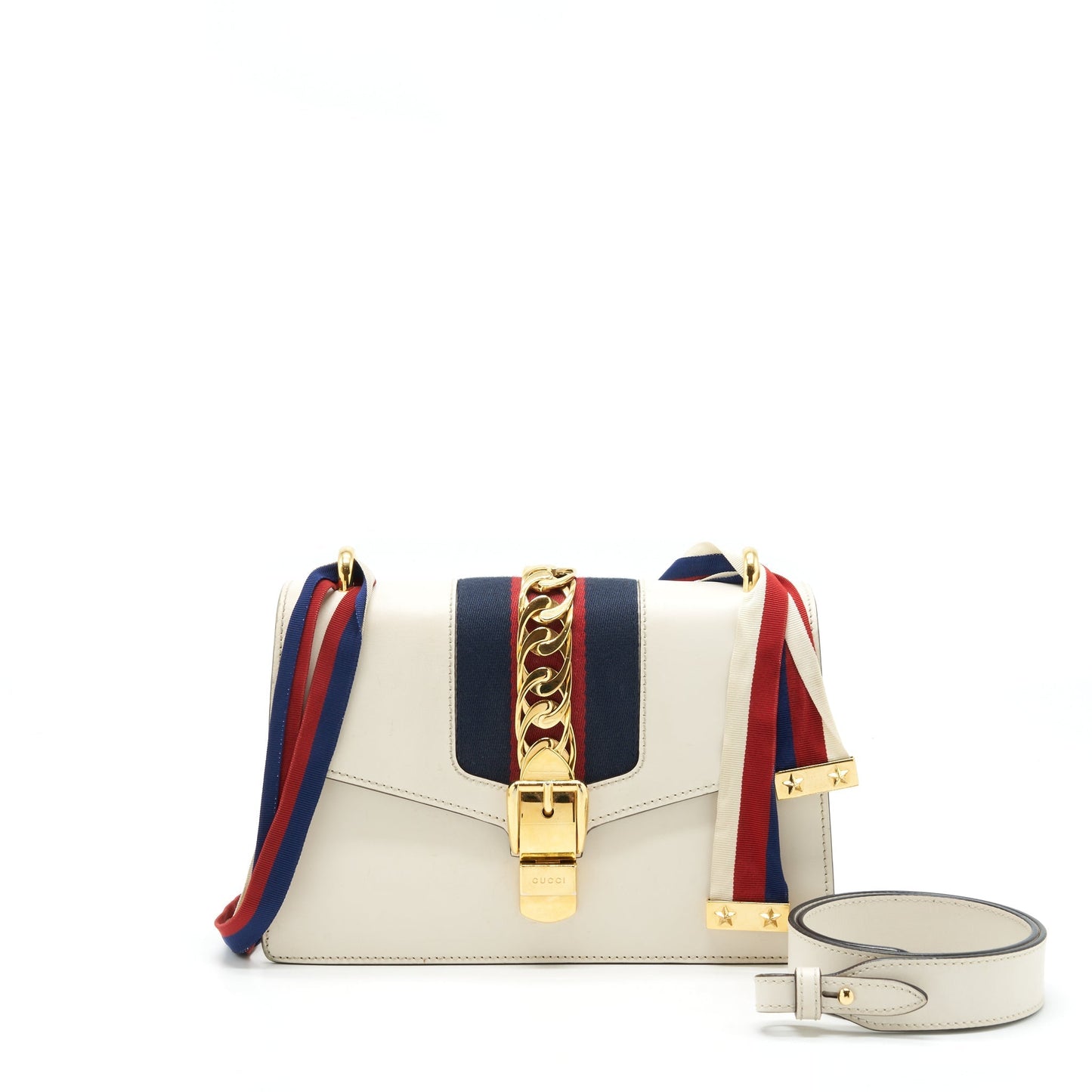 Gucci Sylvie Bag White Small Travel Bag White Lghw