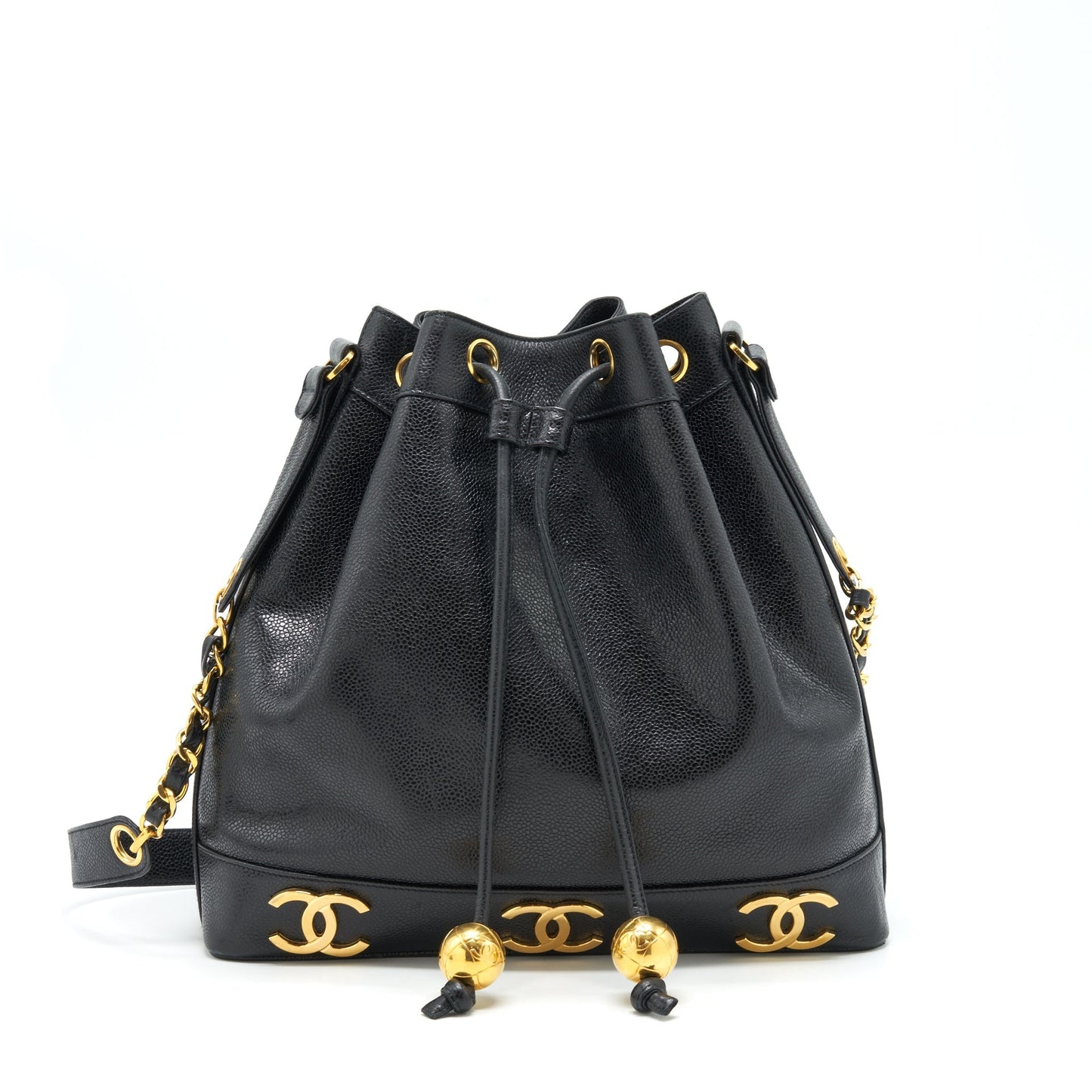 Chanel Bucket Caviar GHW Black Bucket Bag