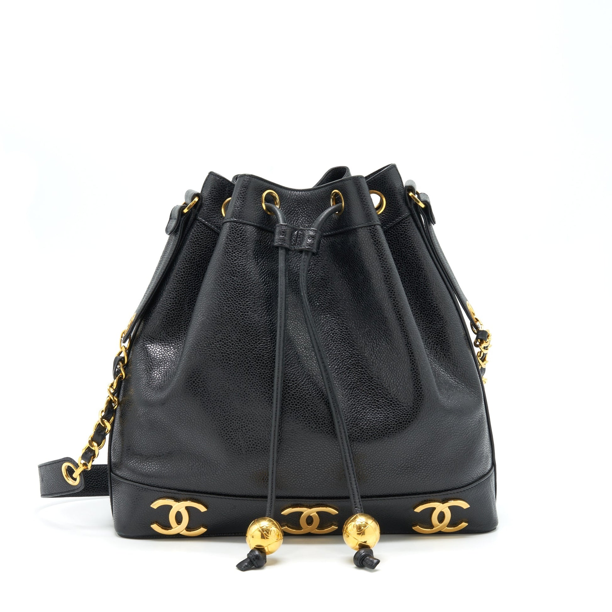 Chanel Bucket Caviar GHW Black Bucket Bag