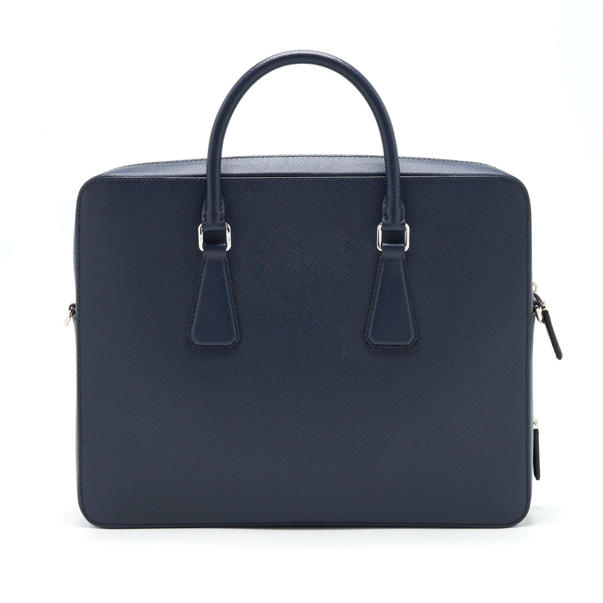 Prada Saffiano Briefcase Navy Handbag Travel Bag