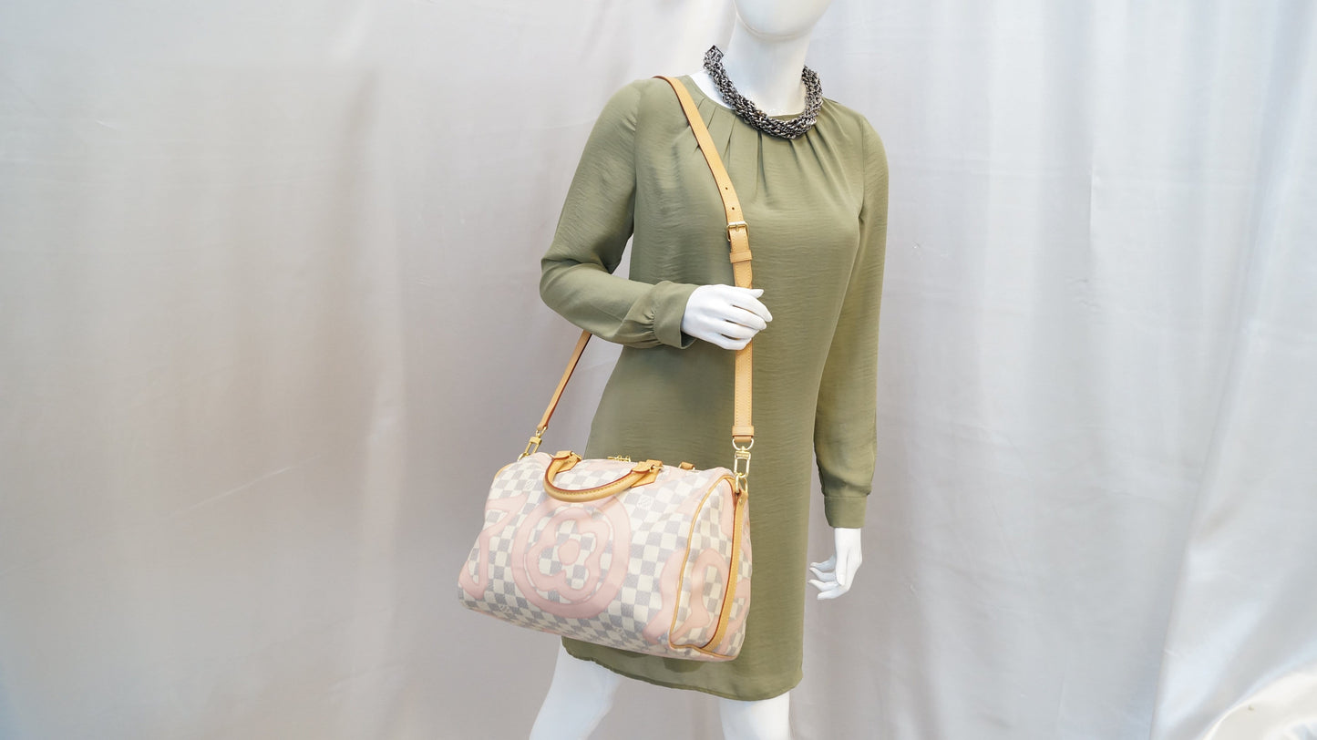 Louis Damier Azur Tahitienne Speedy Bandouliere Limited Shoulder Bag
