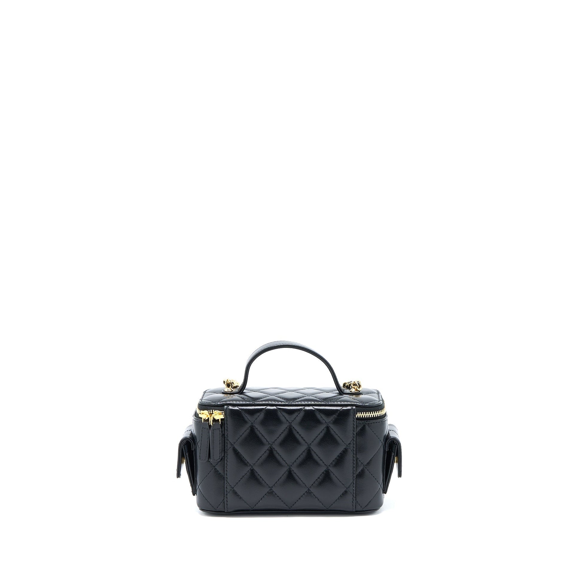 Chanel 22K Top Handle Pocket Long Vanity Black Handbag