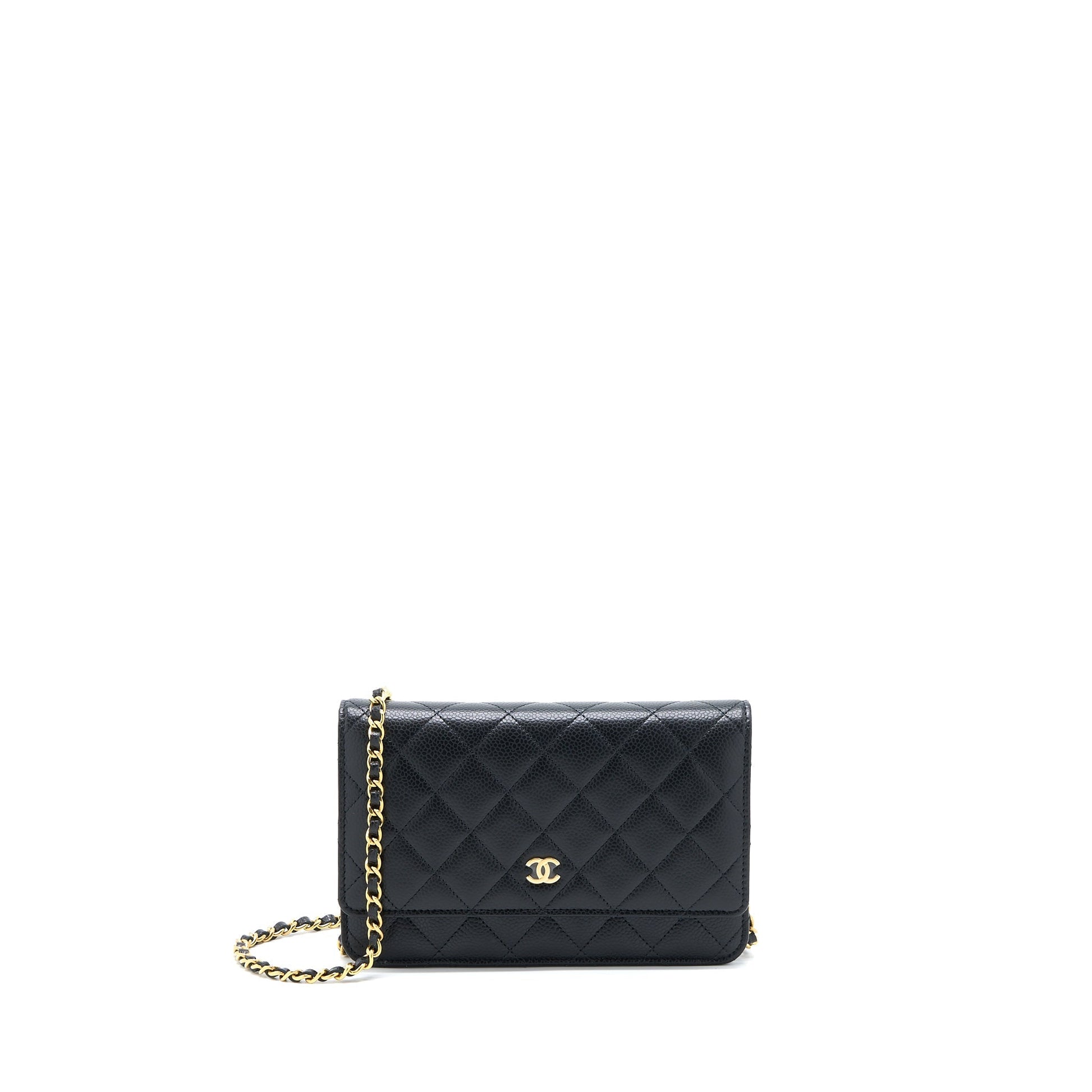 Chanel Classic On Caviar GHW Microchip Black Wallet Case Microchip 8