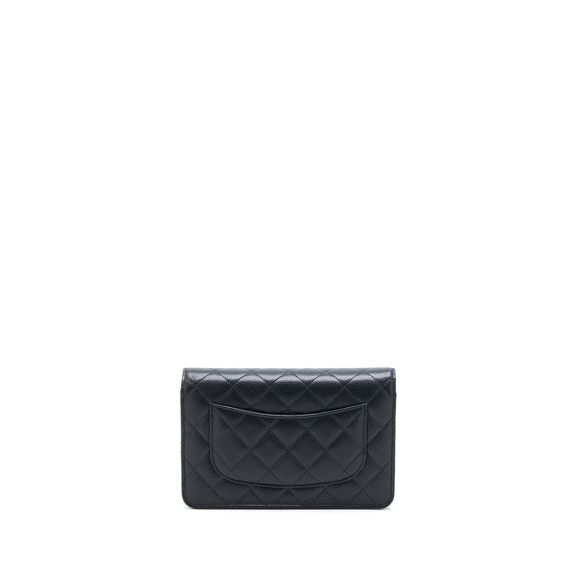 Chanel Classic On Caviar GHW Microchip Black Wallet Case Microchip 8